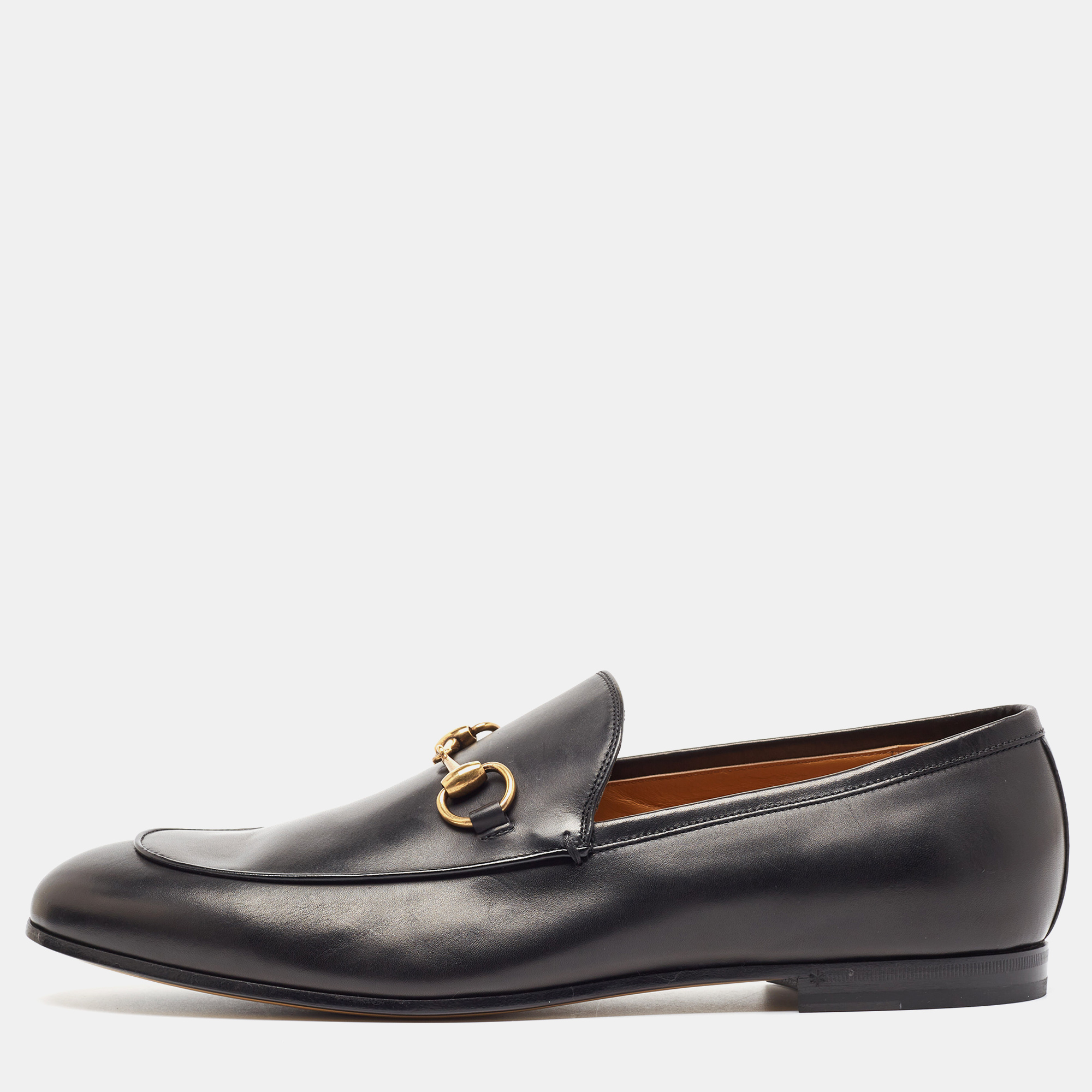 

Gucci Black Leather Jordaan Loafers Size 45