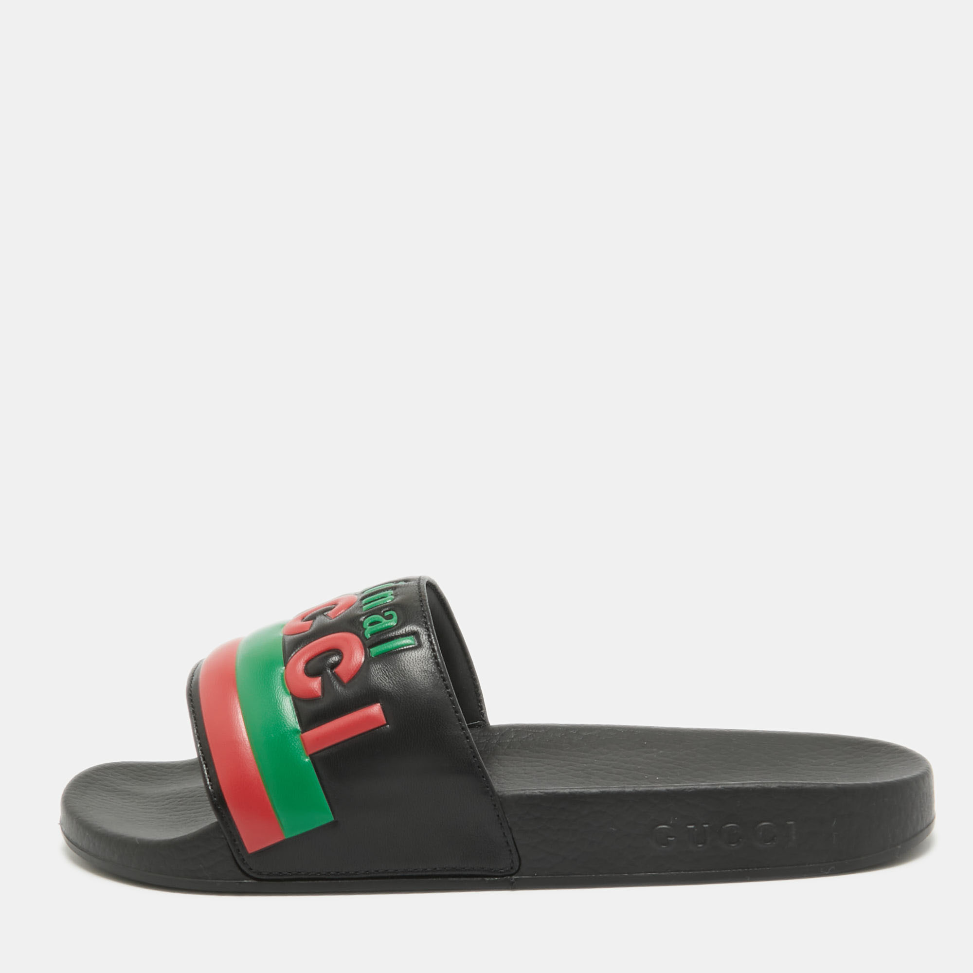 

Gucci Black Leather Original Slides Size 42