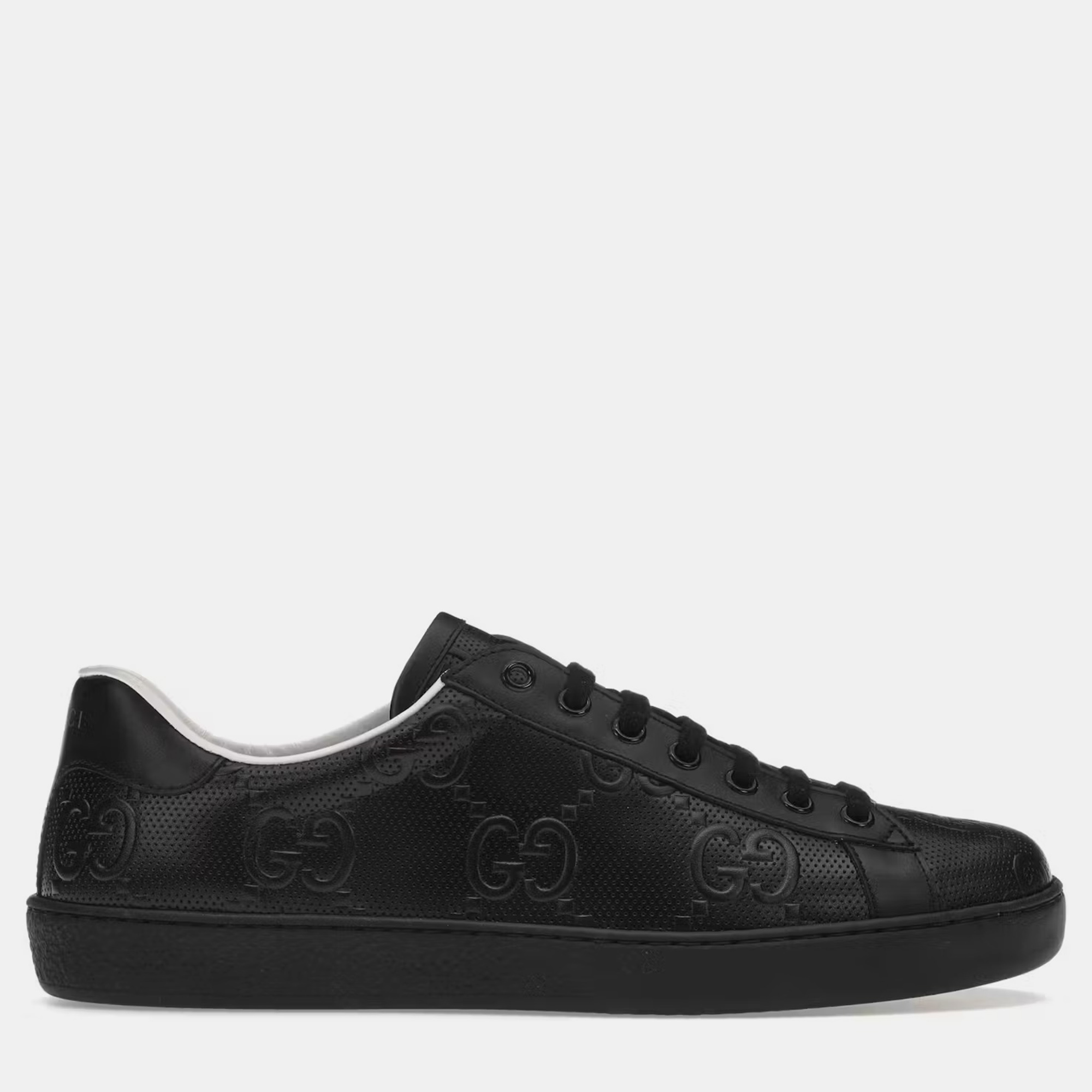 

Gucci Black Leather GG Ace Sneaker EU