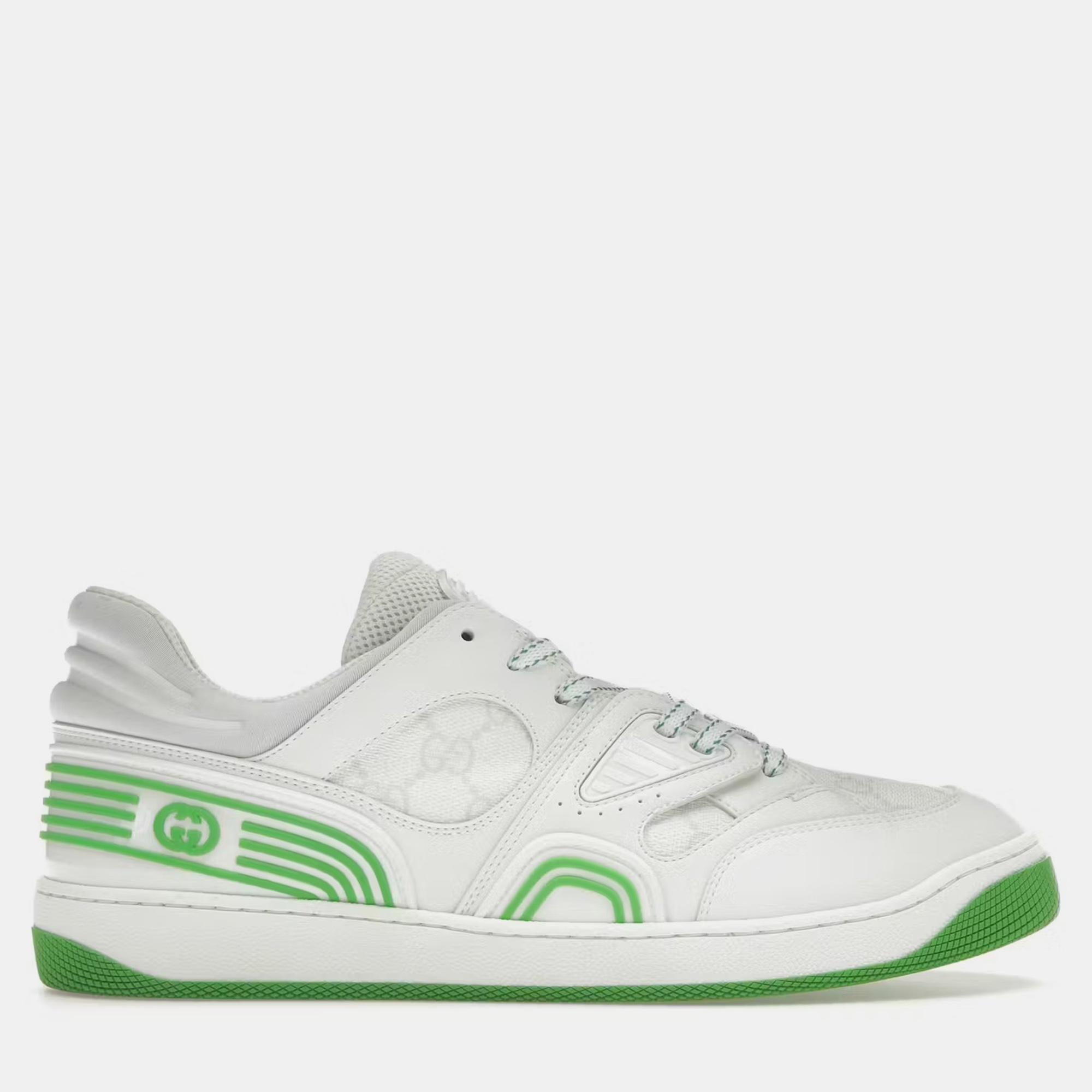 

Gucci White/Demetra Green Leather Basket Low Top Sneaker EU