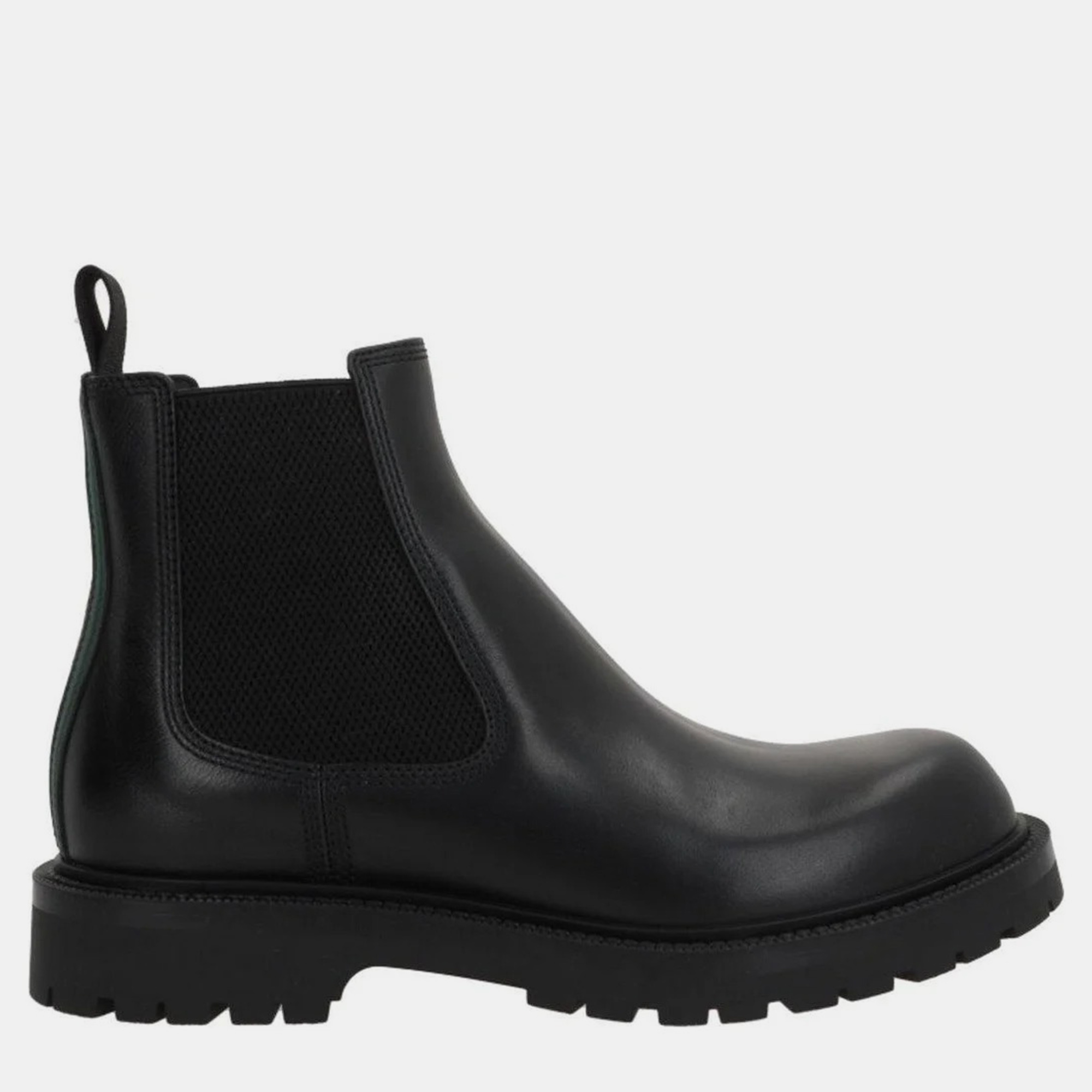 

Gucci Black Leather Web Detailed Boots EU