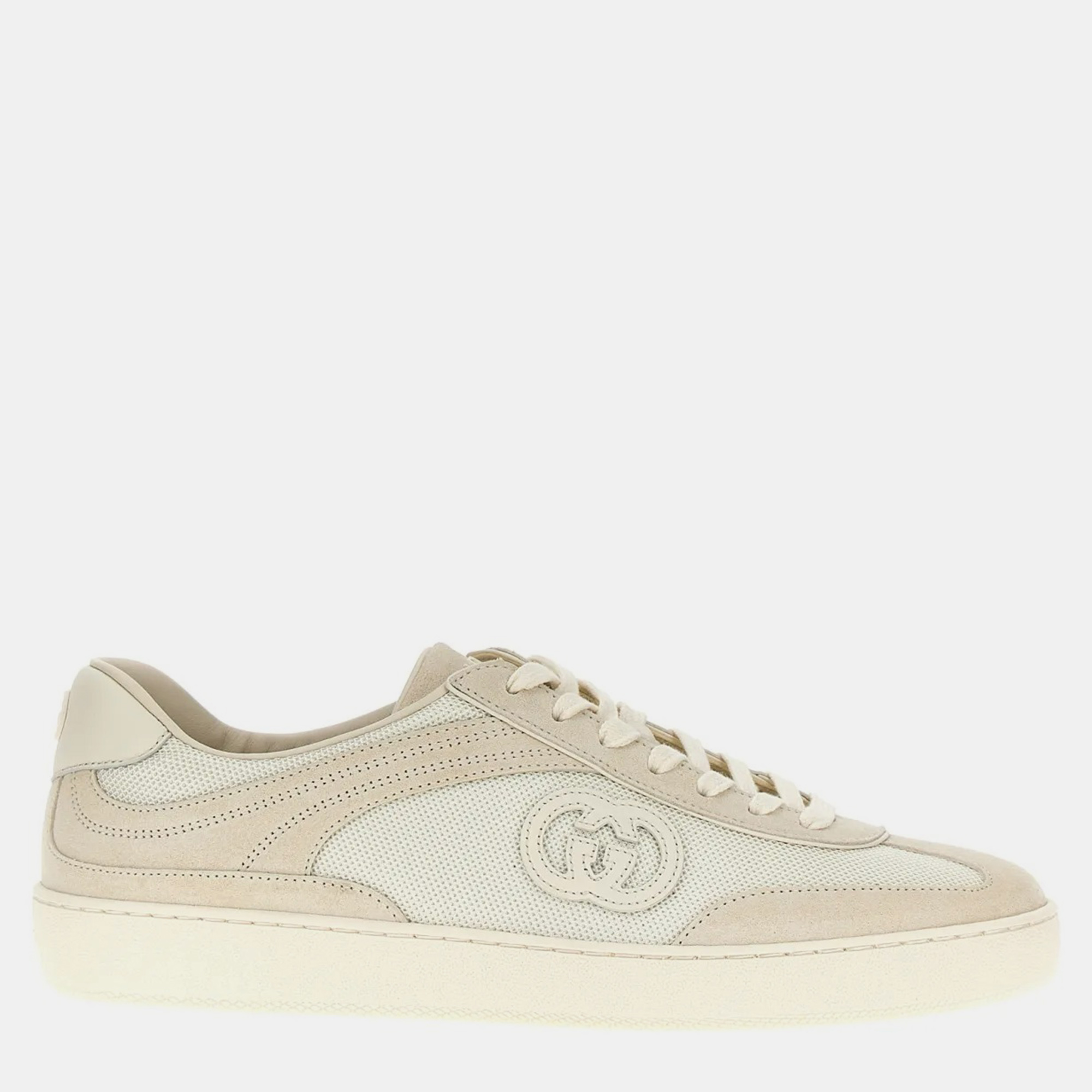 

Gucci Ivory Suede And Mesh GG Sneakers EU, Beige