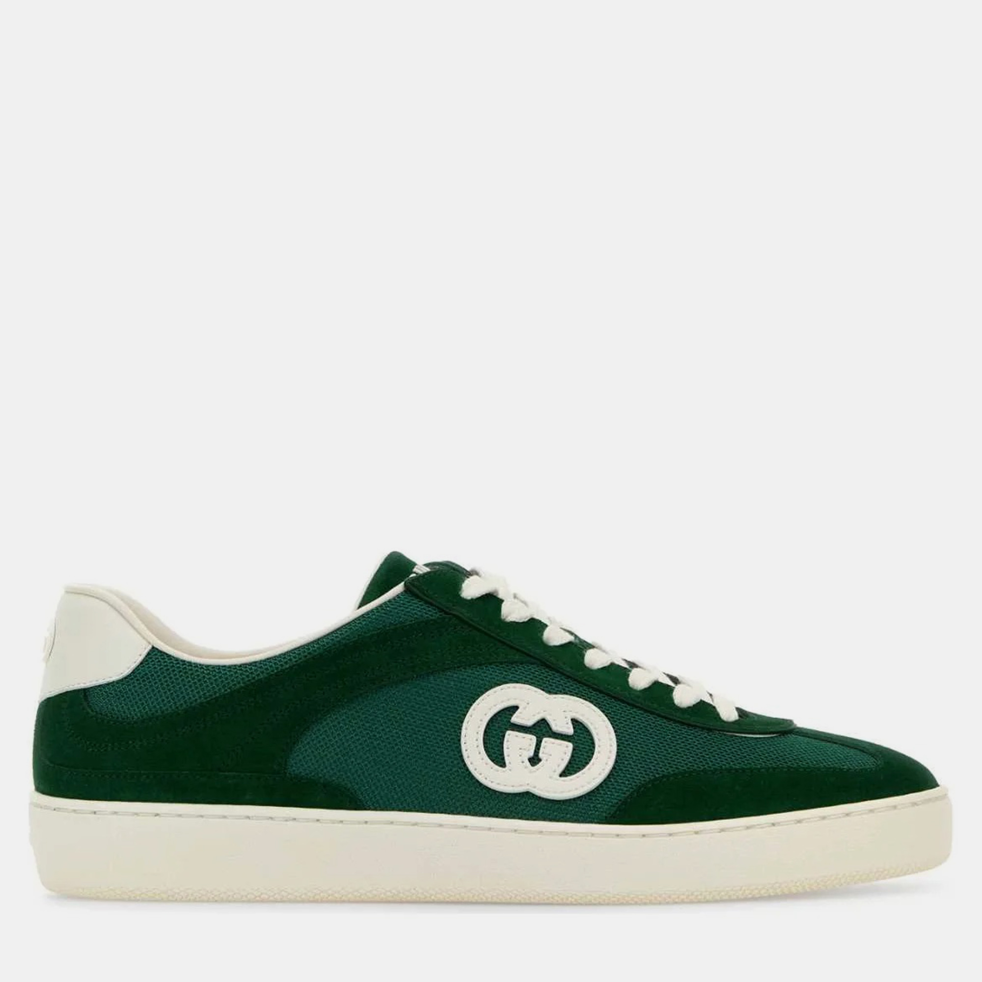 

Gucci Green Suede And Mesh GG Sneakers EU