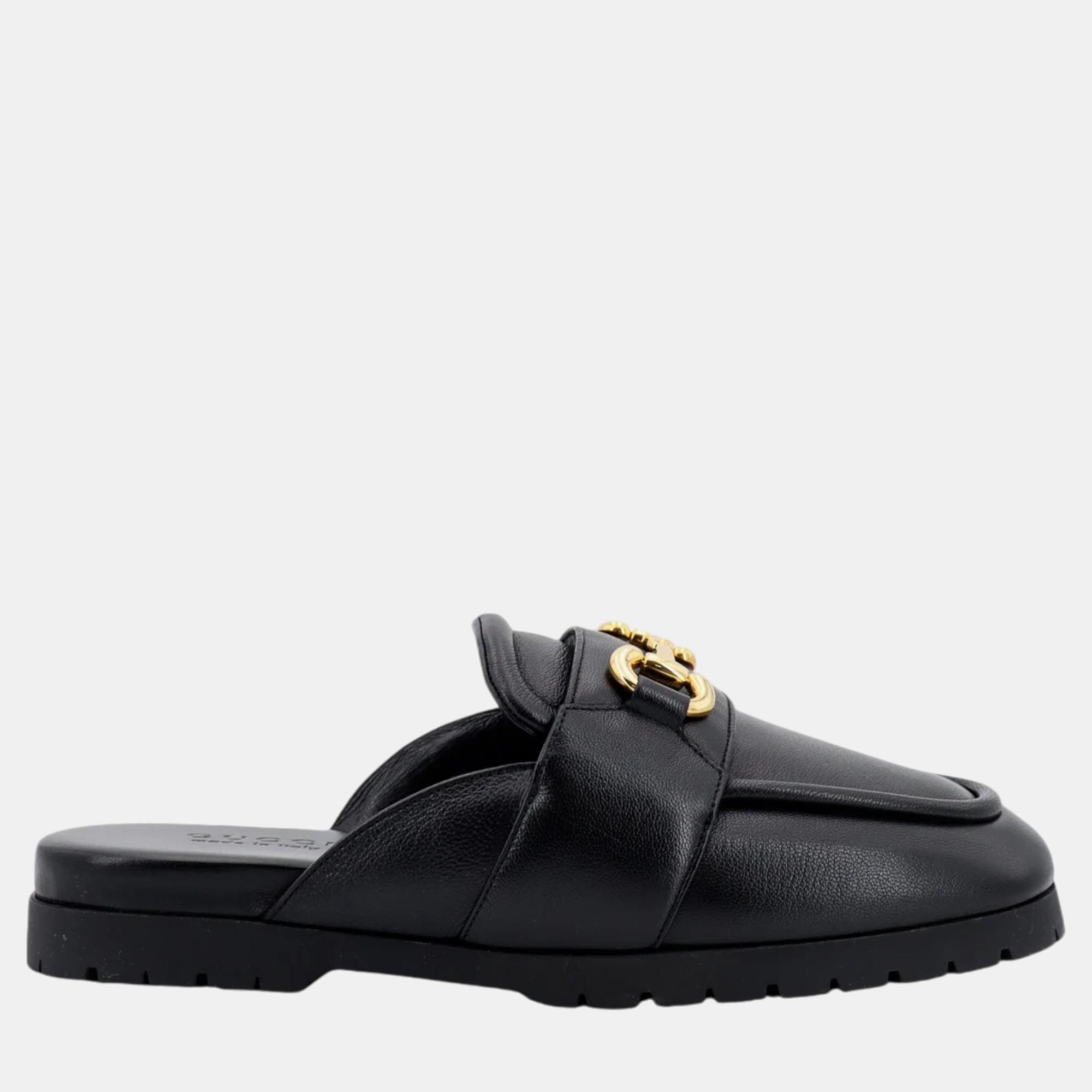 

Gucci Black Leather Mule Sandals EU 42.5