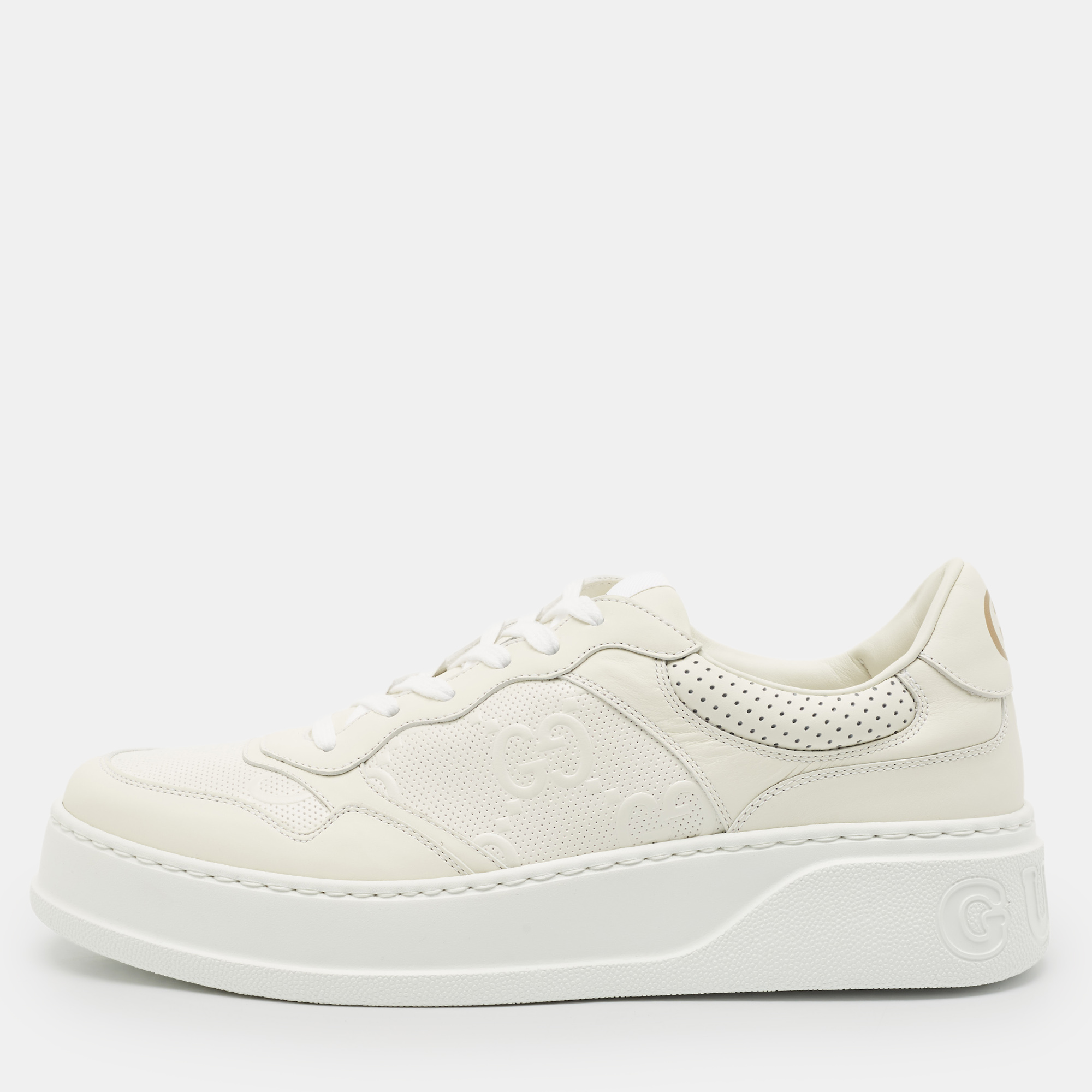 

Gucci Off White Jumbo GG Leather Chunky B Sneakers Size 44