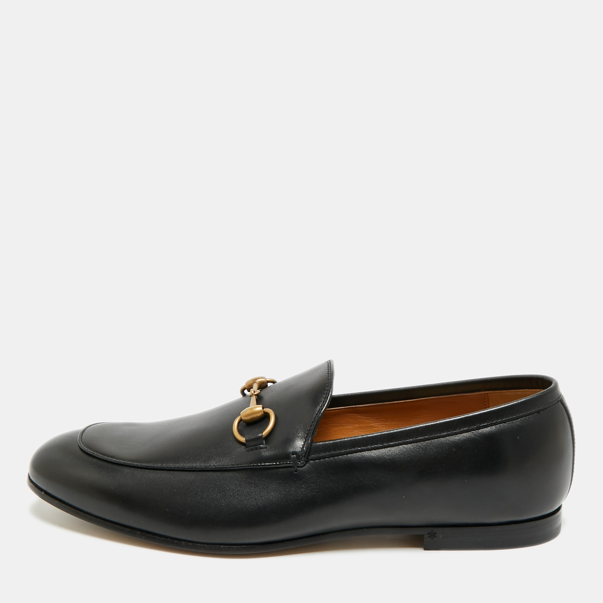 Click to view more detailed imagery on our partner's website Pre-owned Gucci Jordaan Size 44.5 Black Leather Loafers