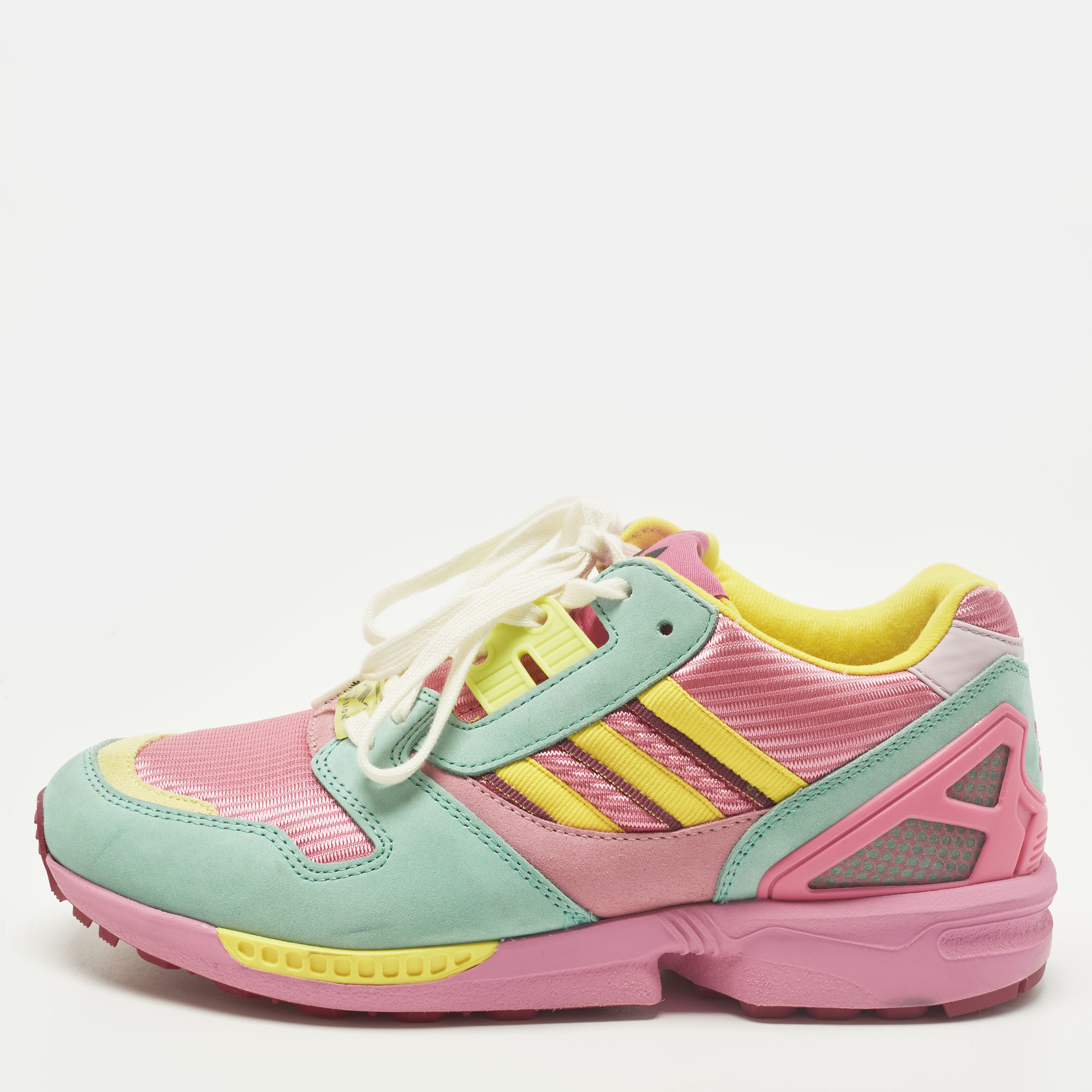 

Gucci ZX 8000 Size  Multicolor Fabric and Suede Lace Up Sneakers
