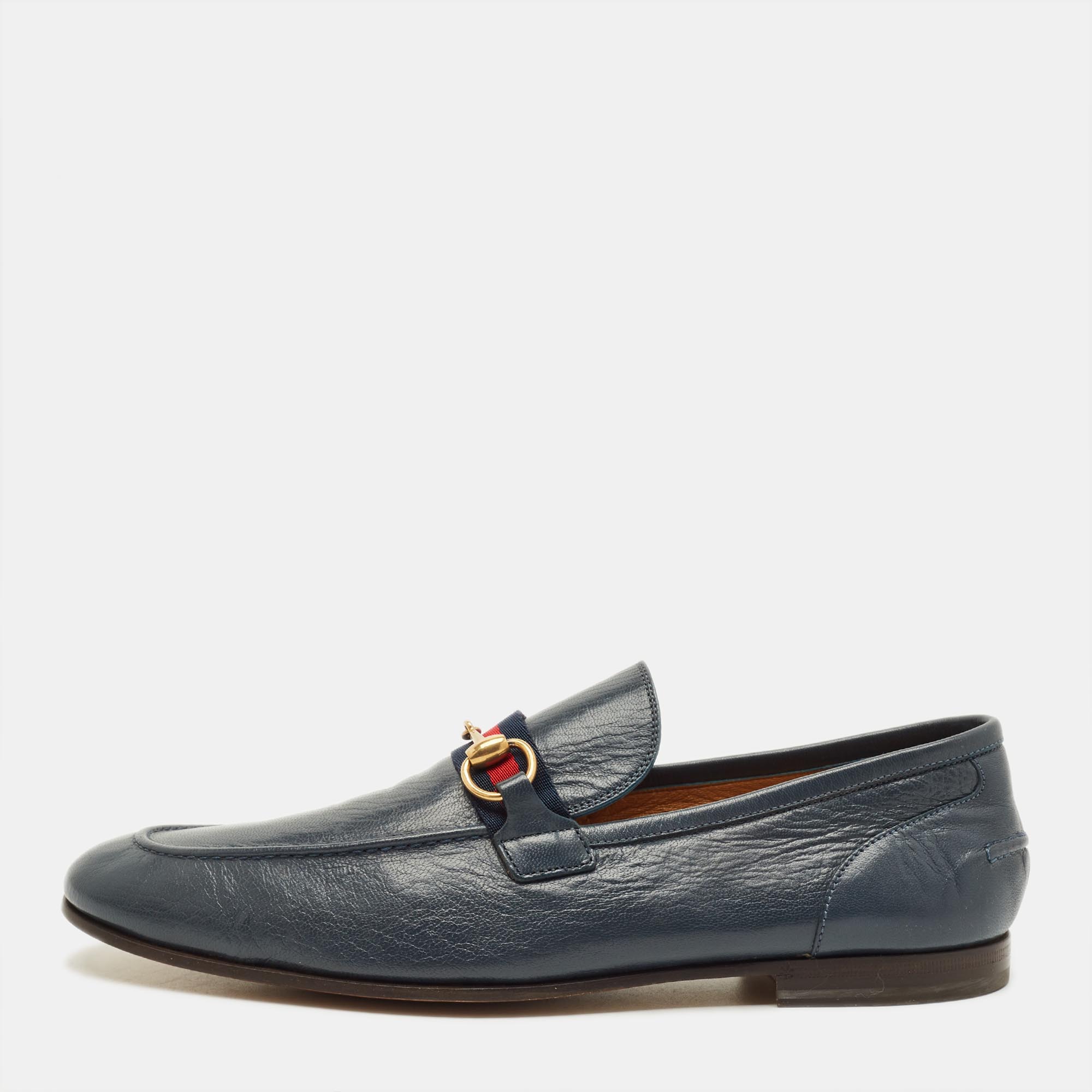 

Gucci Horsebit Size 43.5 Blue Leather Penny Loafers