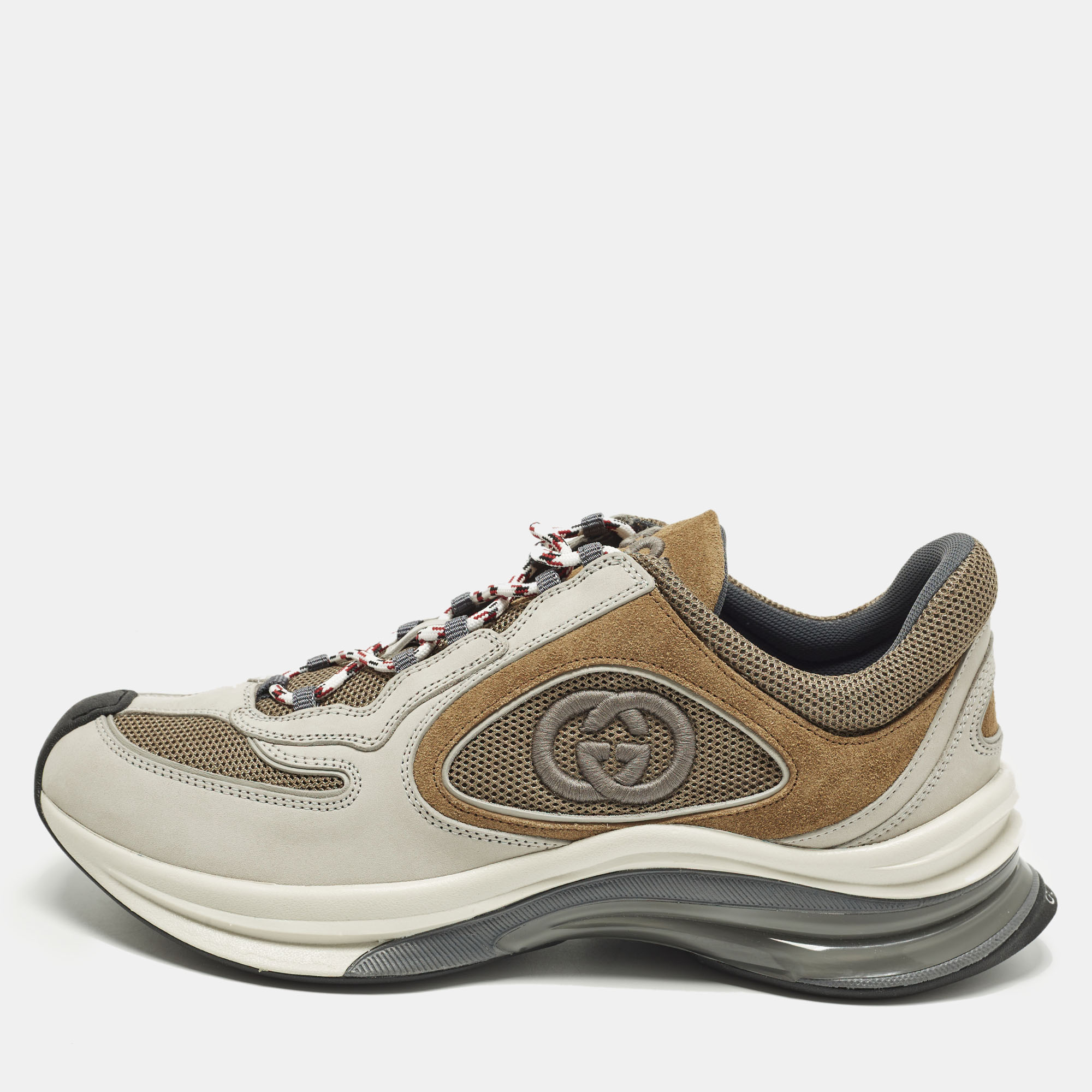 

Gucci Run Size 41.5 Multicolor Nubuck Leather and Mesh Low Top Sneakers