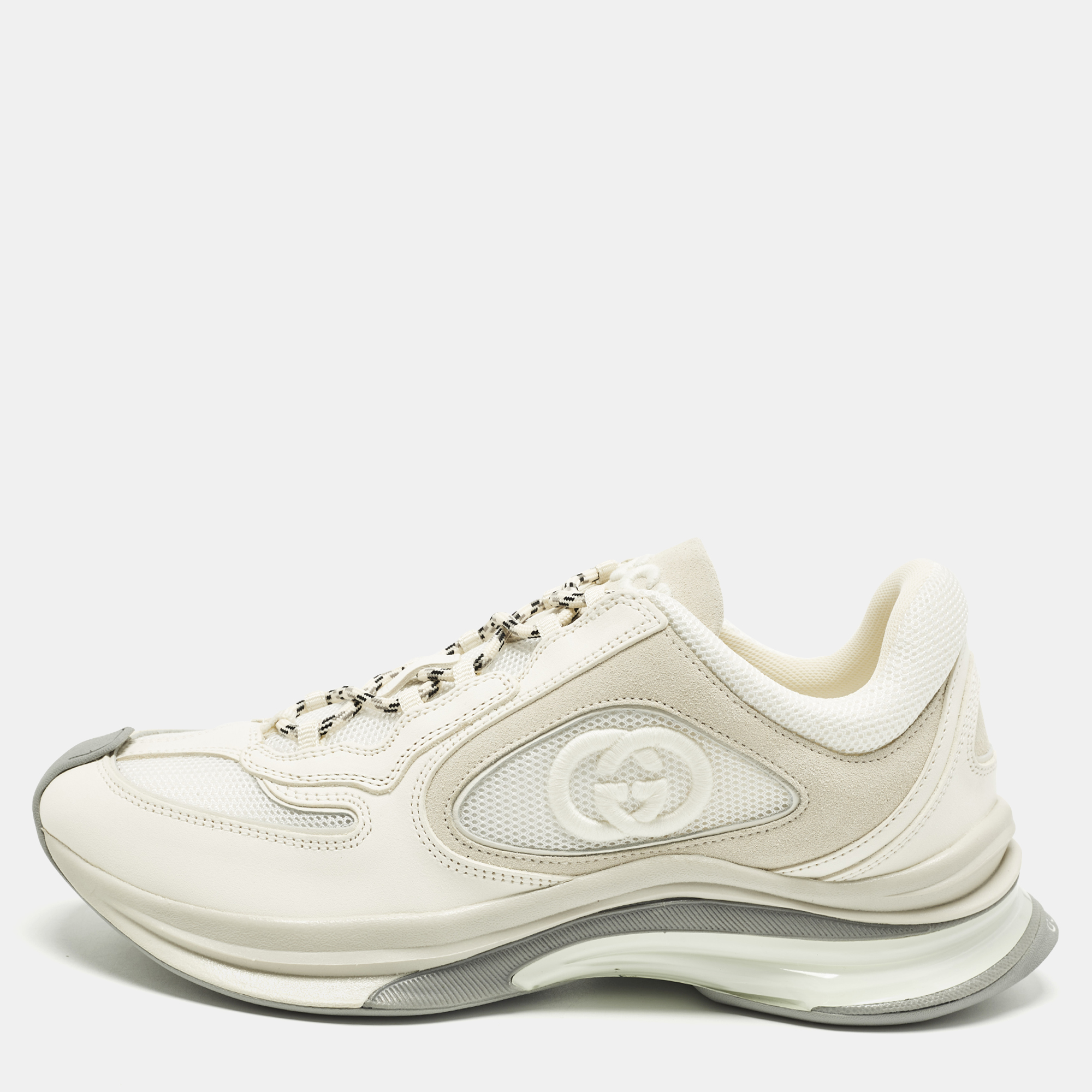 

Gucci Run Size 41.5 Off White Nubuck Leather and Mesh Low Top Sneakers