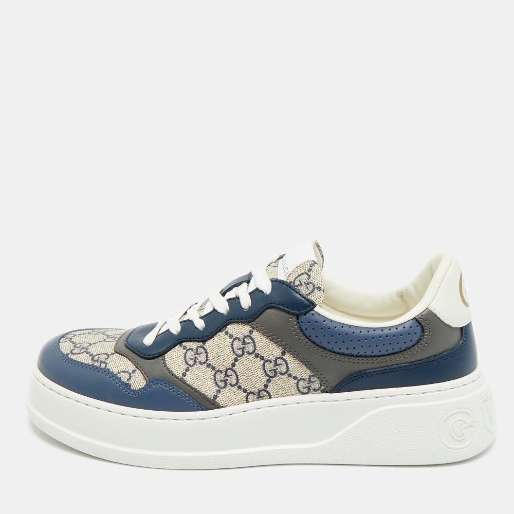 

Gucci Chunky B Size 41.5 Multicolor Leather and GG Supreme Canvas Low Top Sneakers