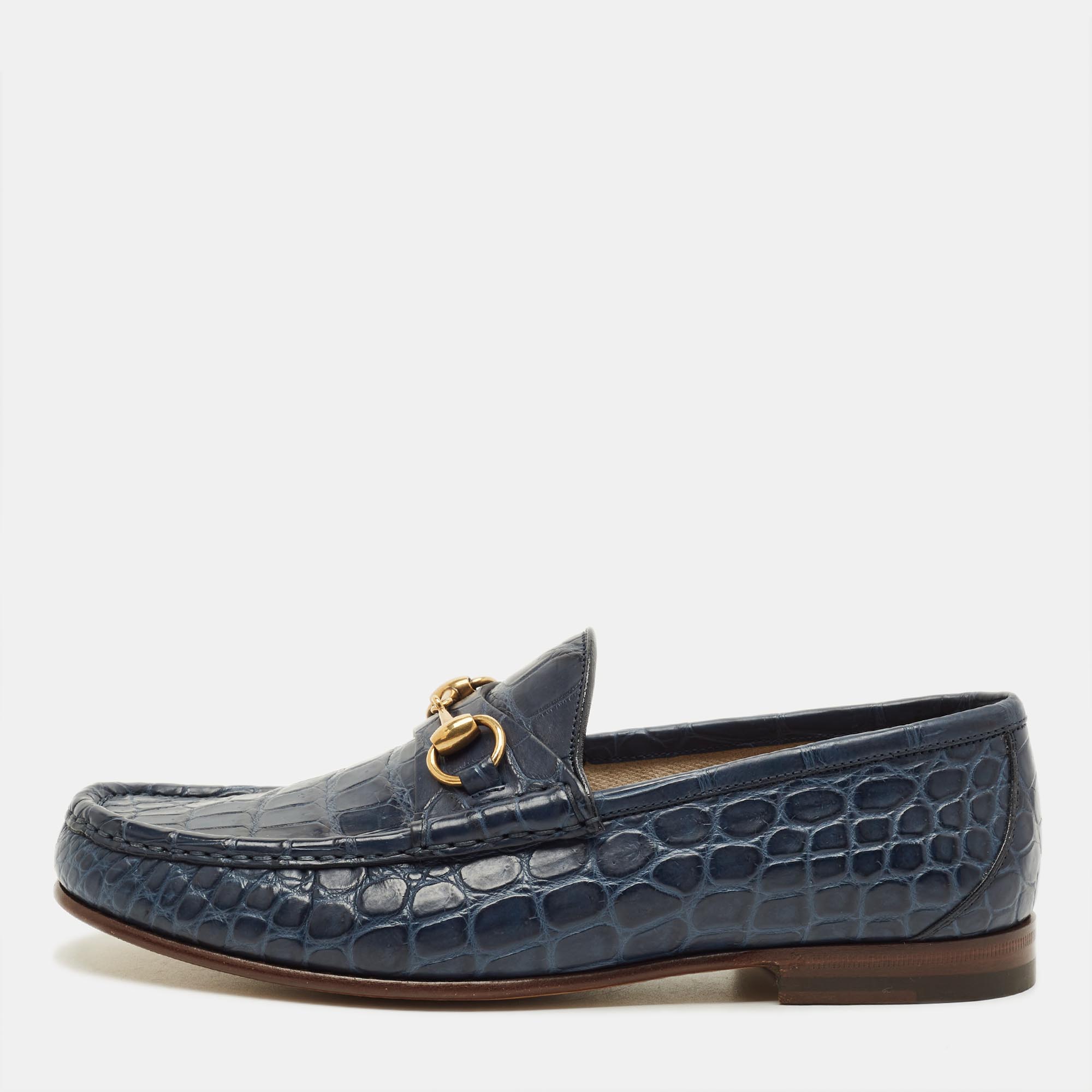

Gucci 1953 Horsebit Size 41.5 Blue Crocodile Loafers
