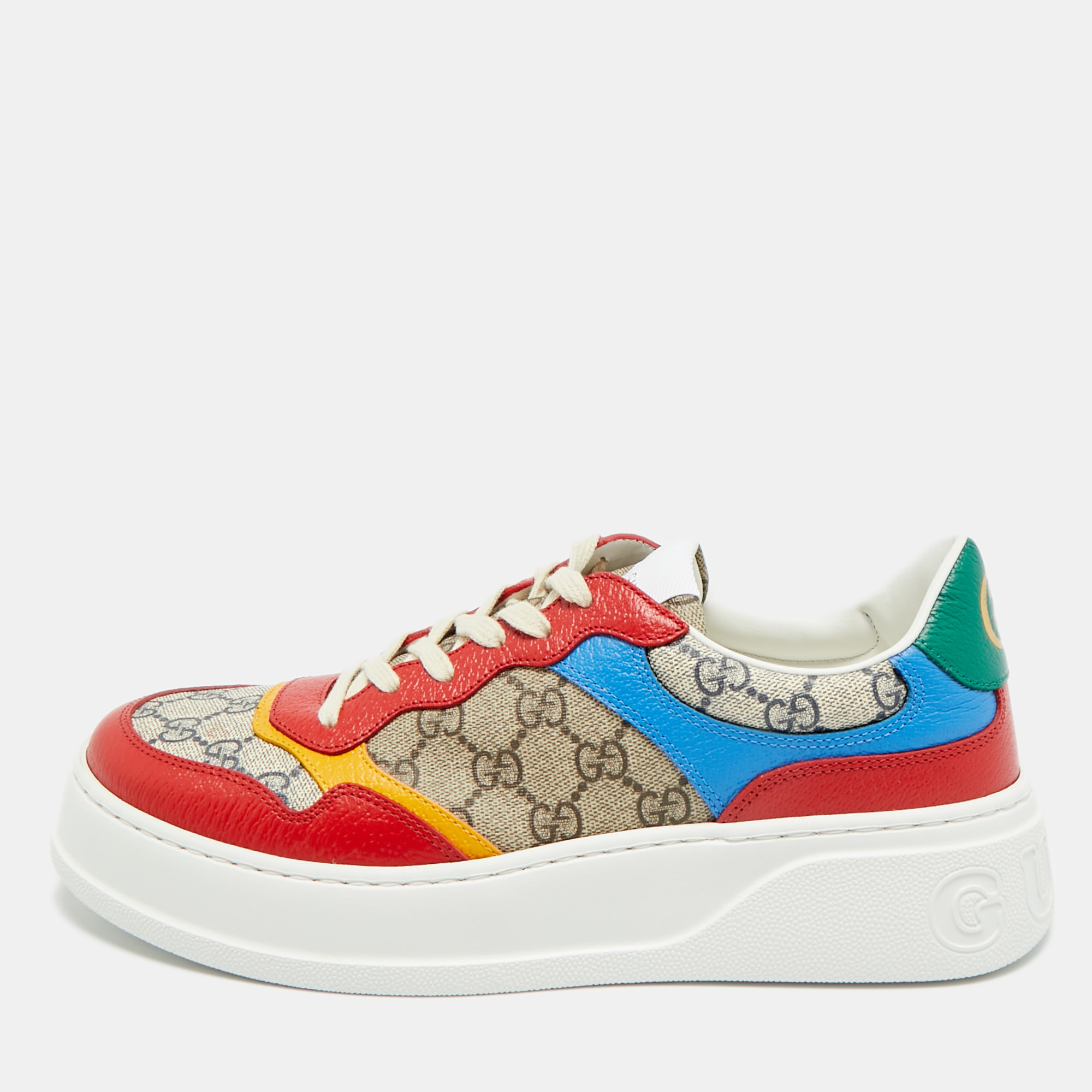 

Gucci Chunky B Size 42.5 Multicolor Coated Canvas and Leather Low Top Sneakers