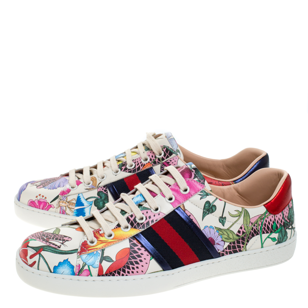 gucci floral sneakers mens