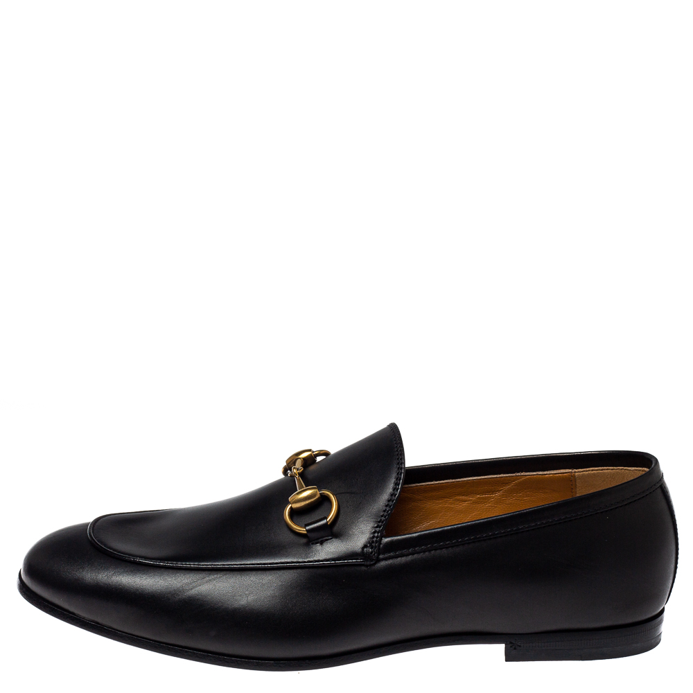 

Gucci Black Leather Horsebit Loafers Size