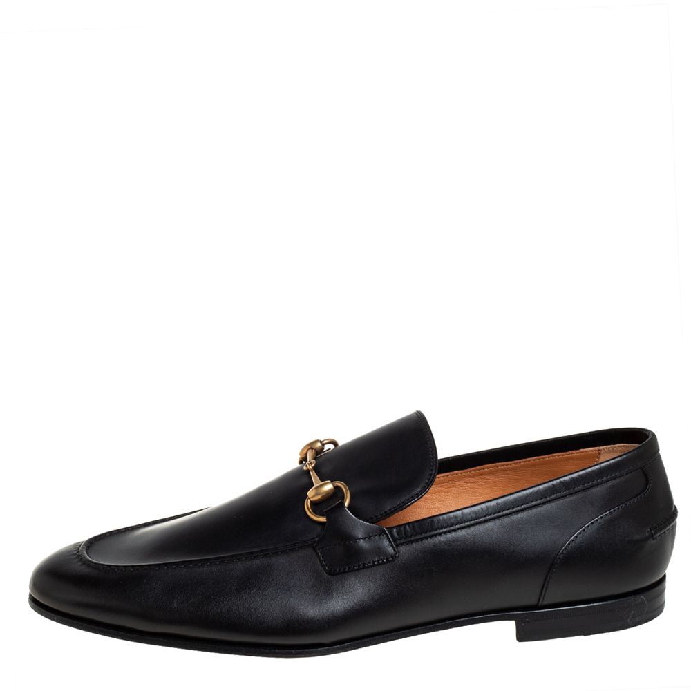 

Gucci Black Leather Jordaan Loafers Size
