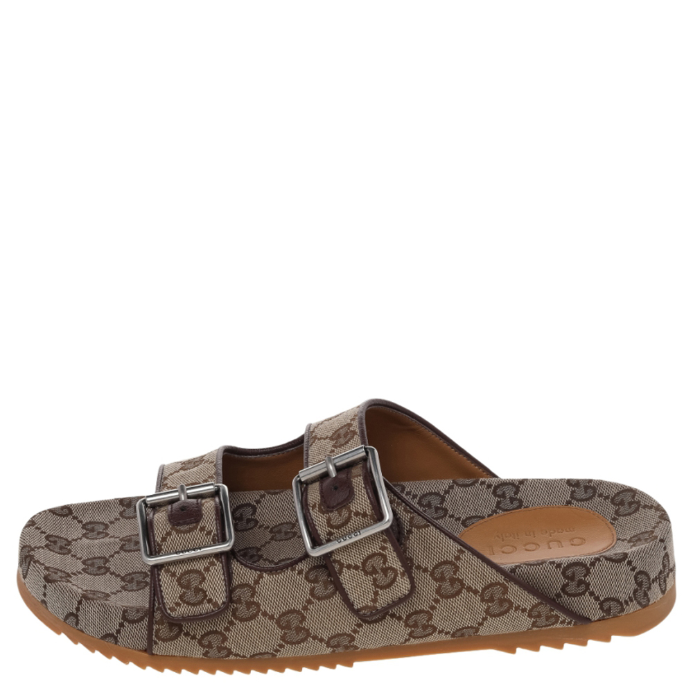 

Gucci Beige GG Canvas And Leather Sandals Size