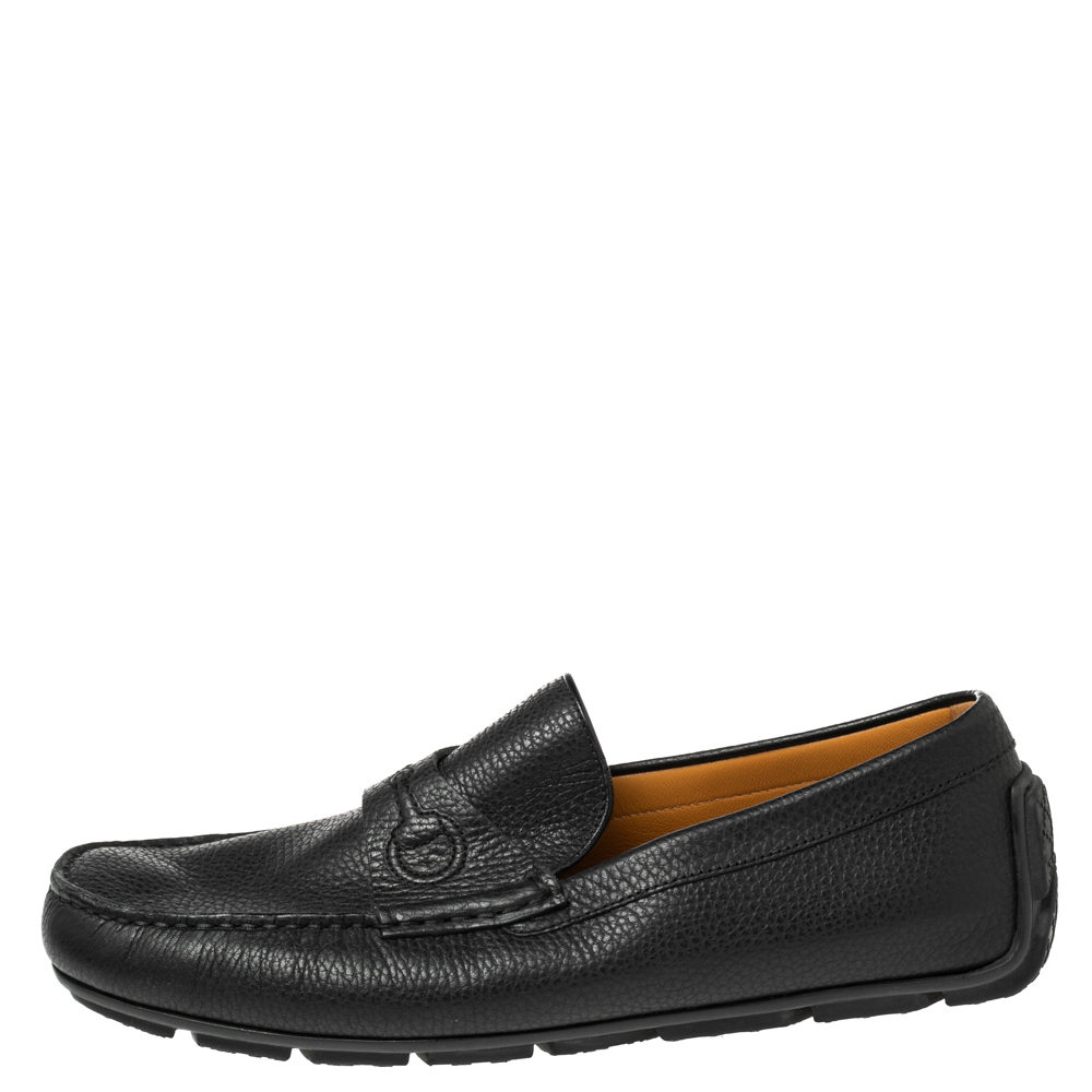 

Gucci Black Leather Slip On Loafers Size