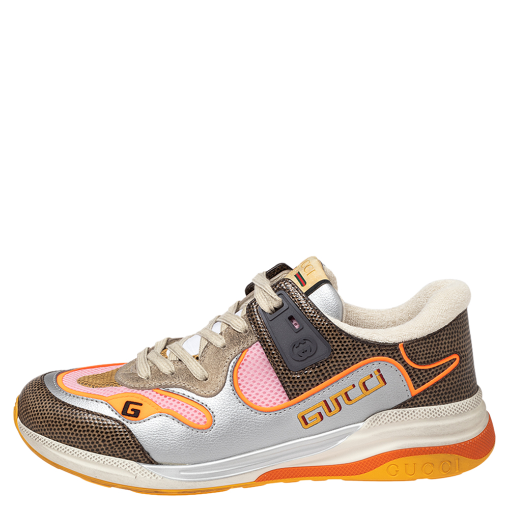 

Gucci Multicolor Mesh, Leather and Suede Ultrapace Low Top Sneakers Size