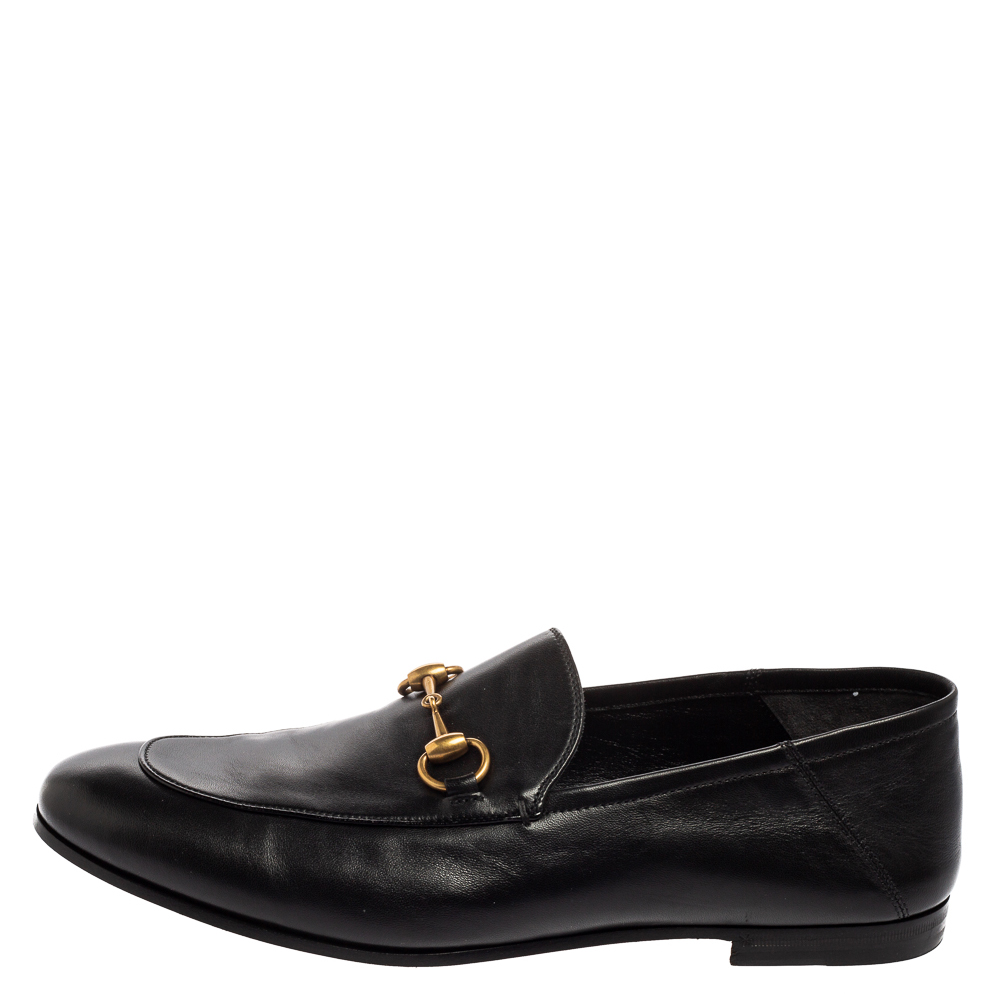 

Gucci Black Leather Horsebit Jordaan Loafers Size