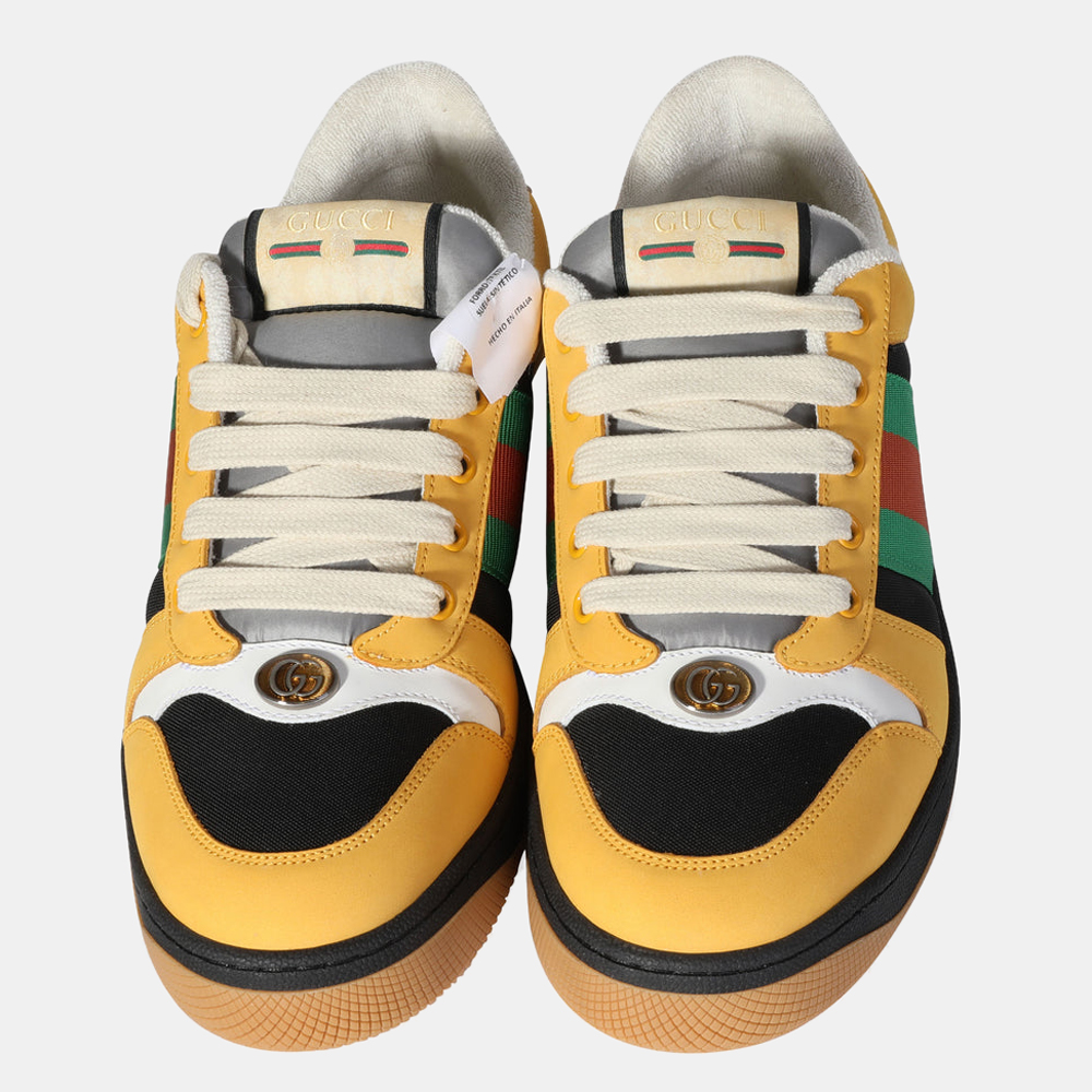 

Gucci Yellow Web-Stripe Screener Sneaker EU, Multicolor