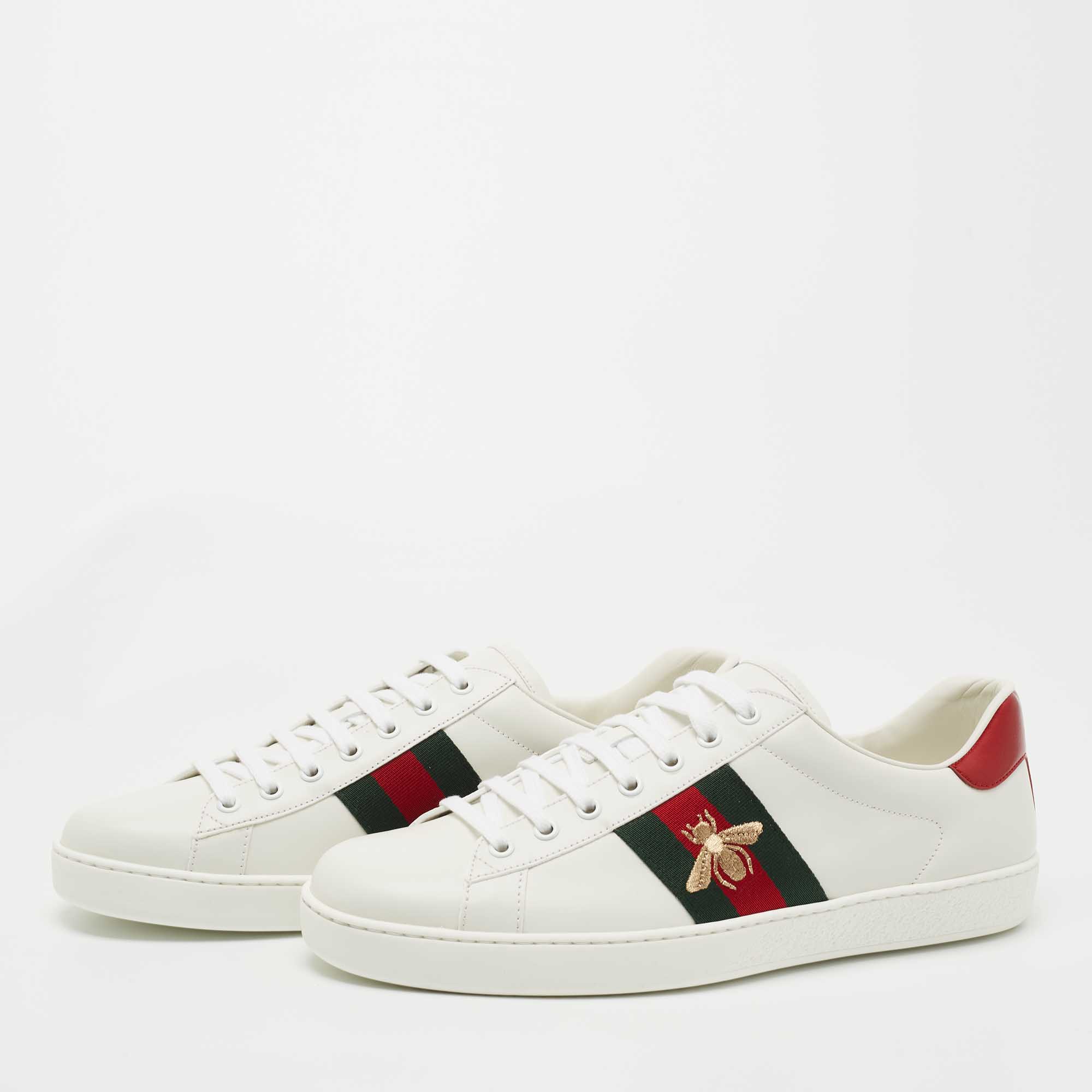 

Gucci White Leather Ace Sneakers Size