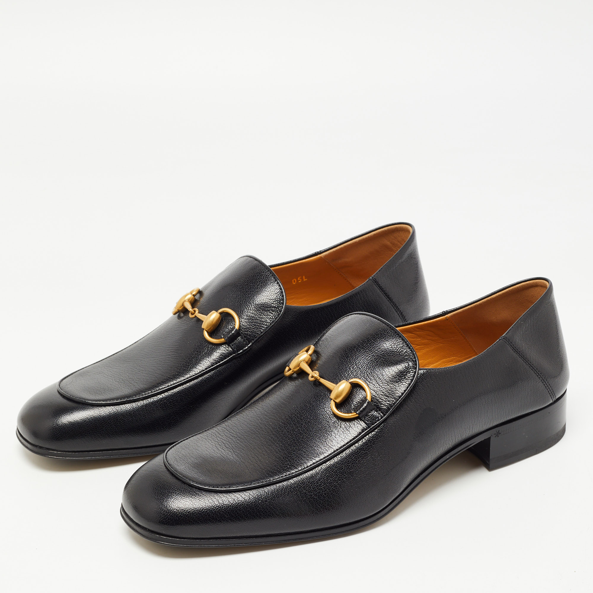 

Gucci Black Leather Jordaan Loafers Size