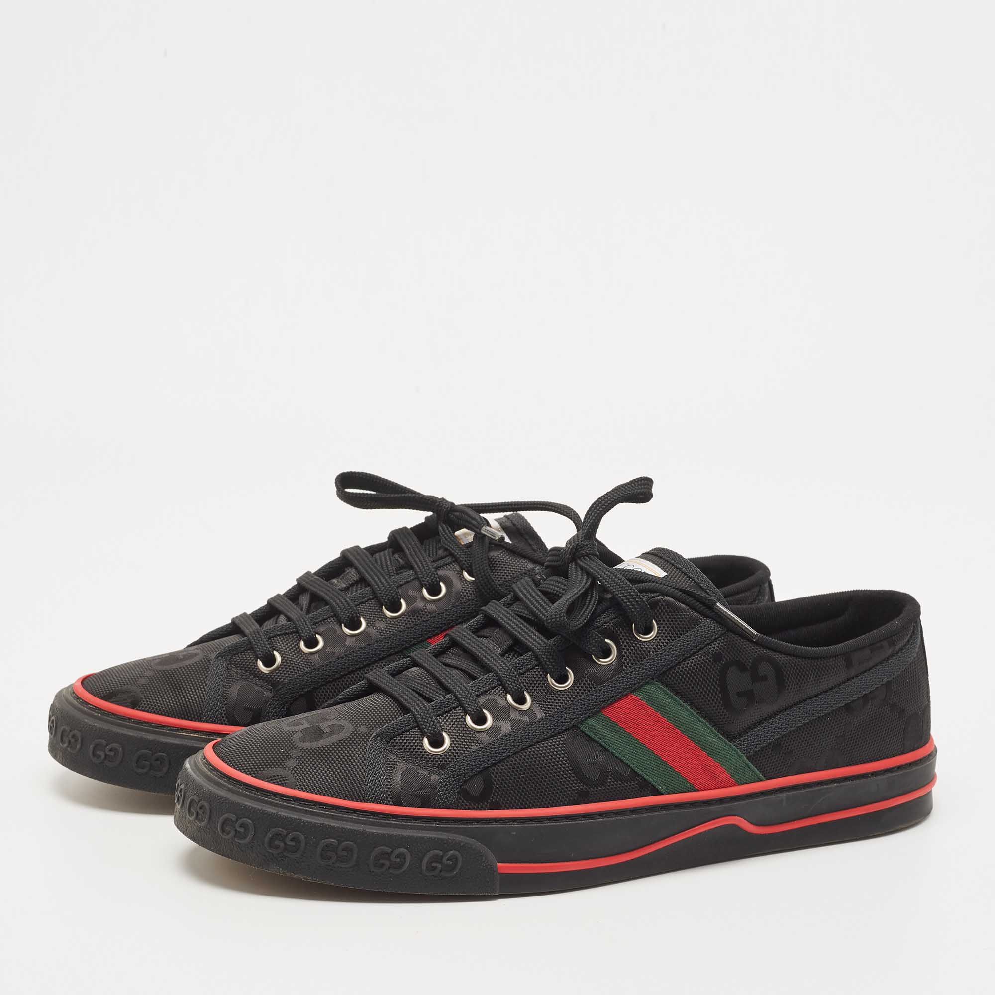 

Gucci Black Canvas Tennis 1977 Low Top Sneakers Size