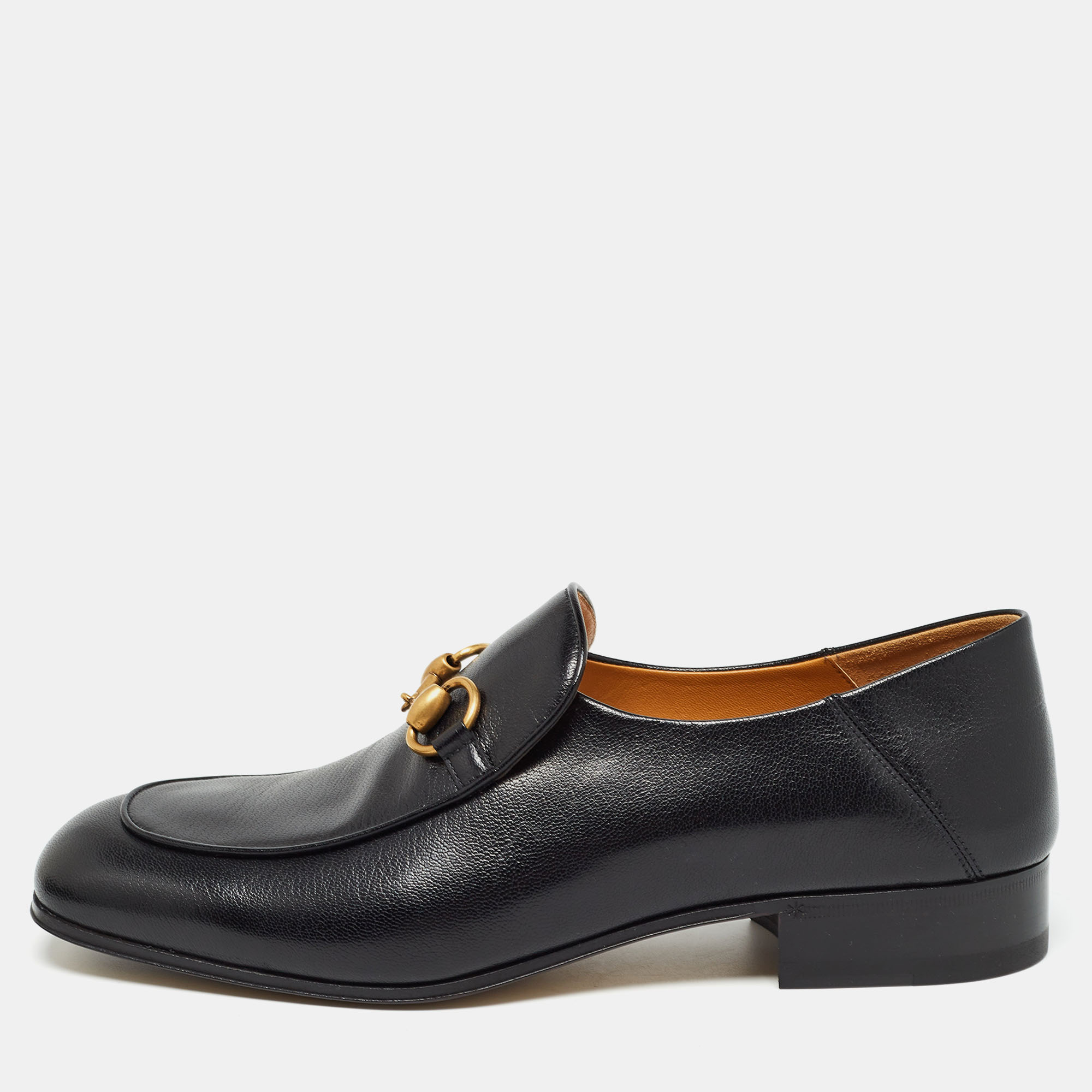 

Gucci Black Leather Horsebit Foldable Loafers Size