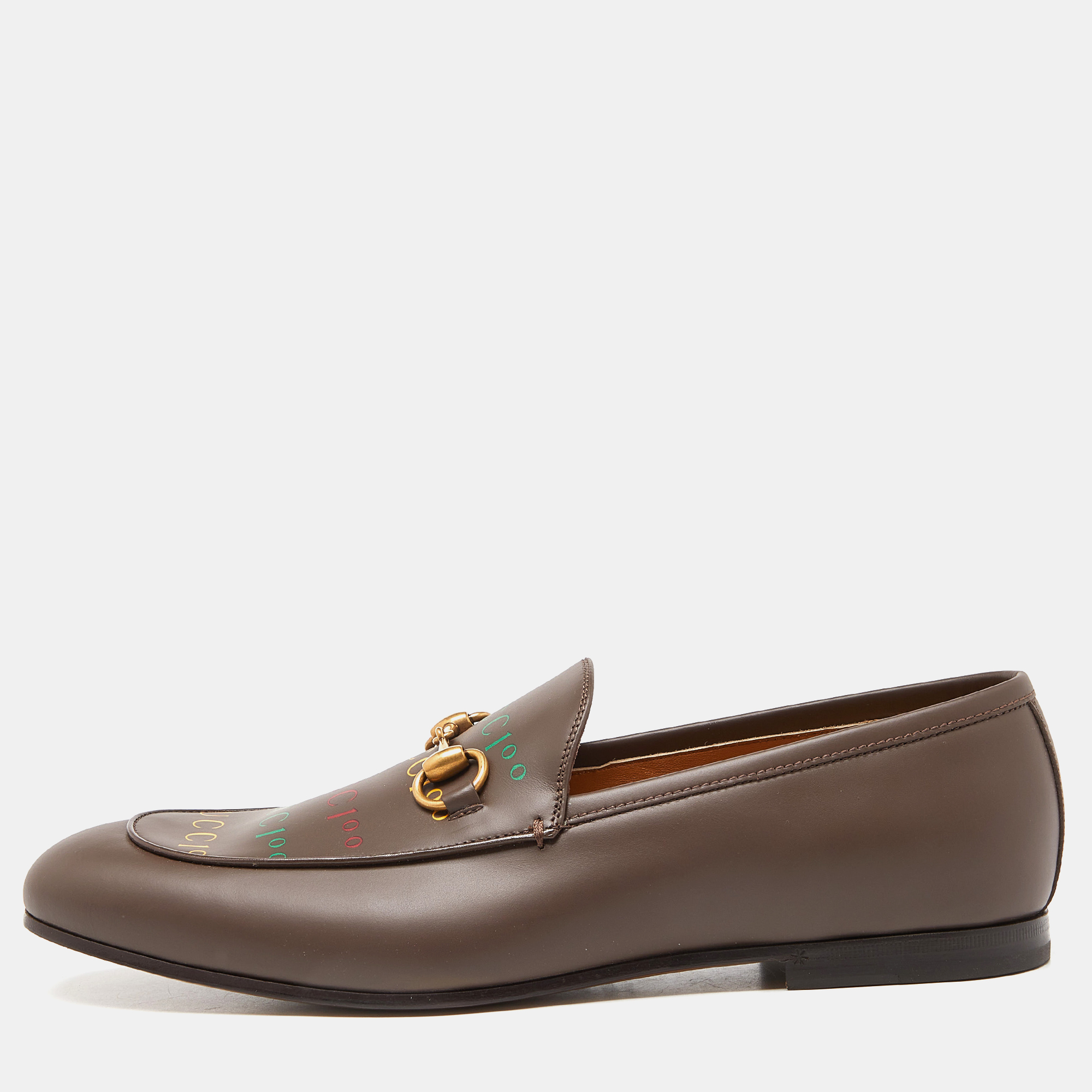 

Gucci Brown Leather Jordaan Loafers Size
