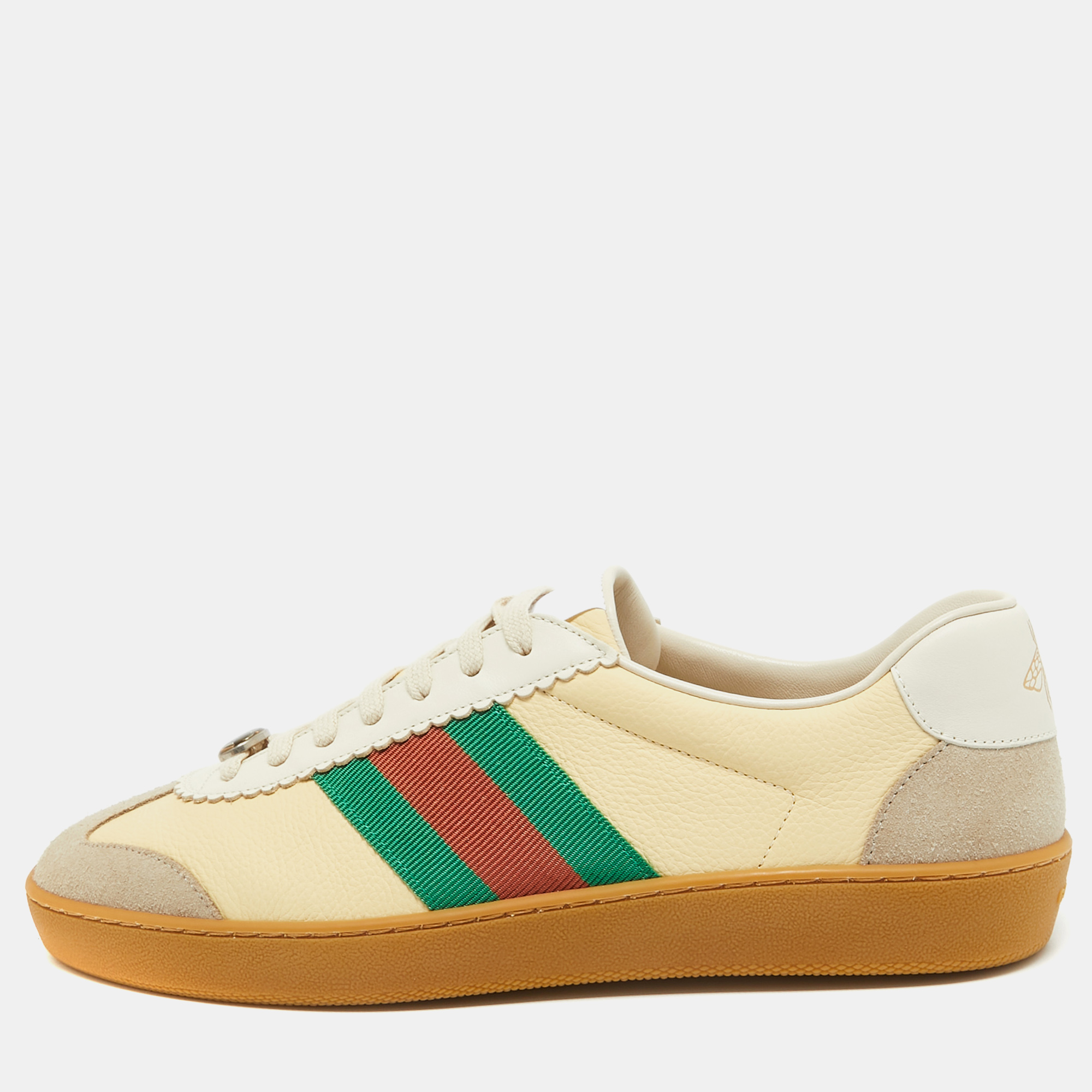 Pre-owned Gucci Multicolor Leather And Suede G74 Sneakers Size 42