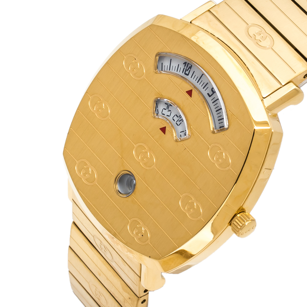 

Gucci Yellow Gold PVD Coated Stainless Steel Grip Men's Wristwatch