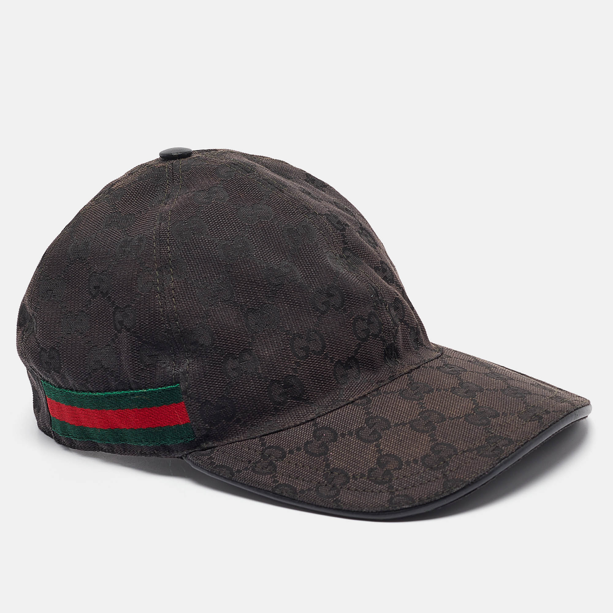 

Gucci Black Web Striped GG Canvas Baseball Cap