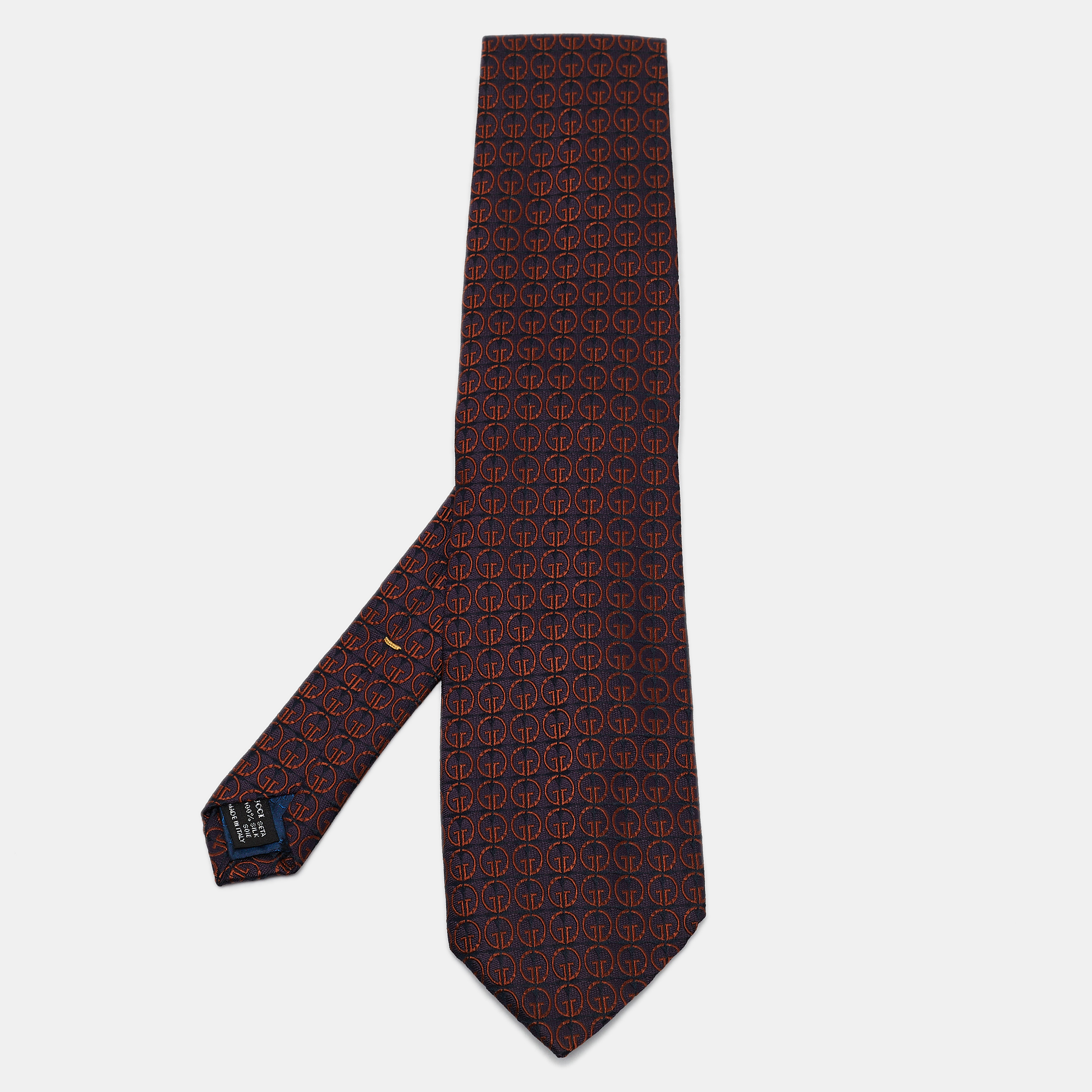 

Gucci Vintage Purple/Orange Jacquard Traditional Tie