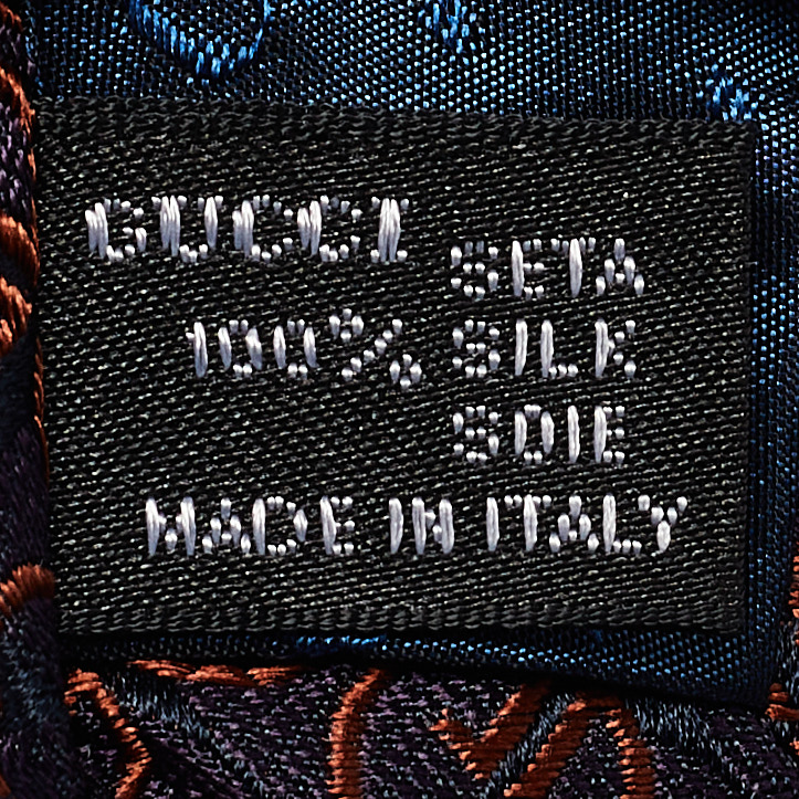 Gucci Vintage Purple/Orange Jacquard Traditional Tie 