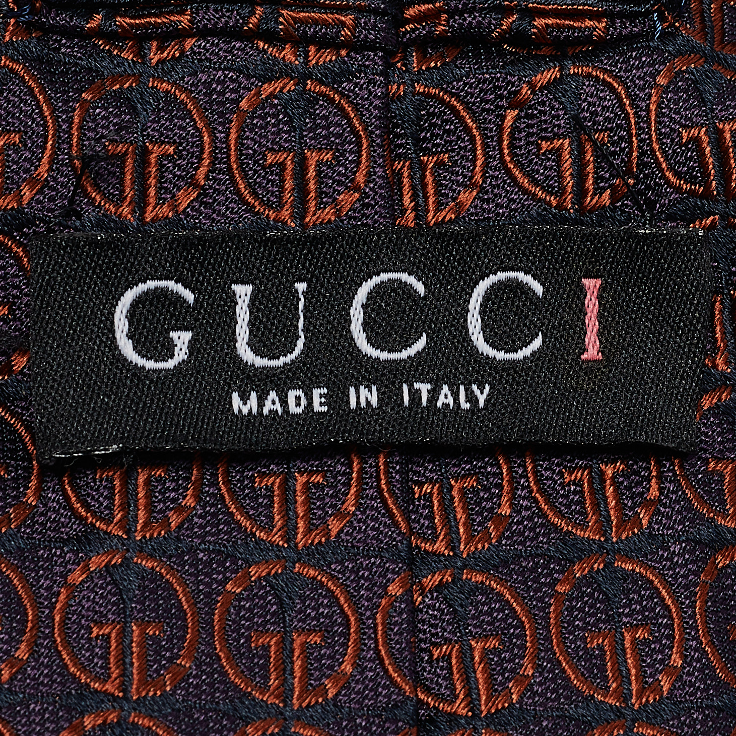 Gucci Vintage Purple/Orange Jacquard Traditional Tie 