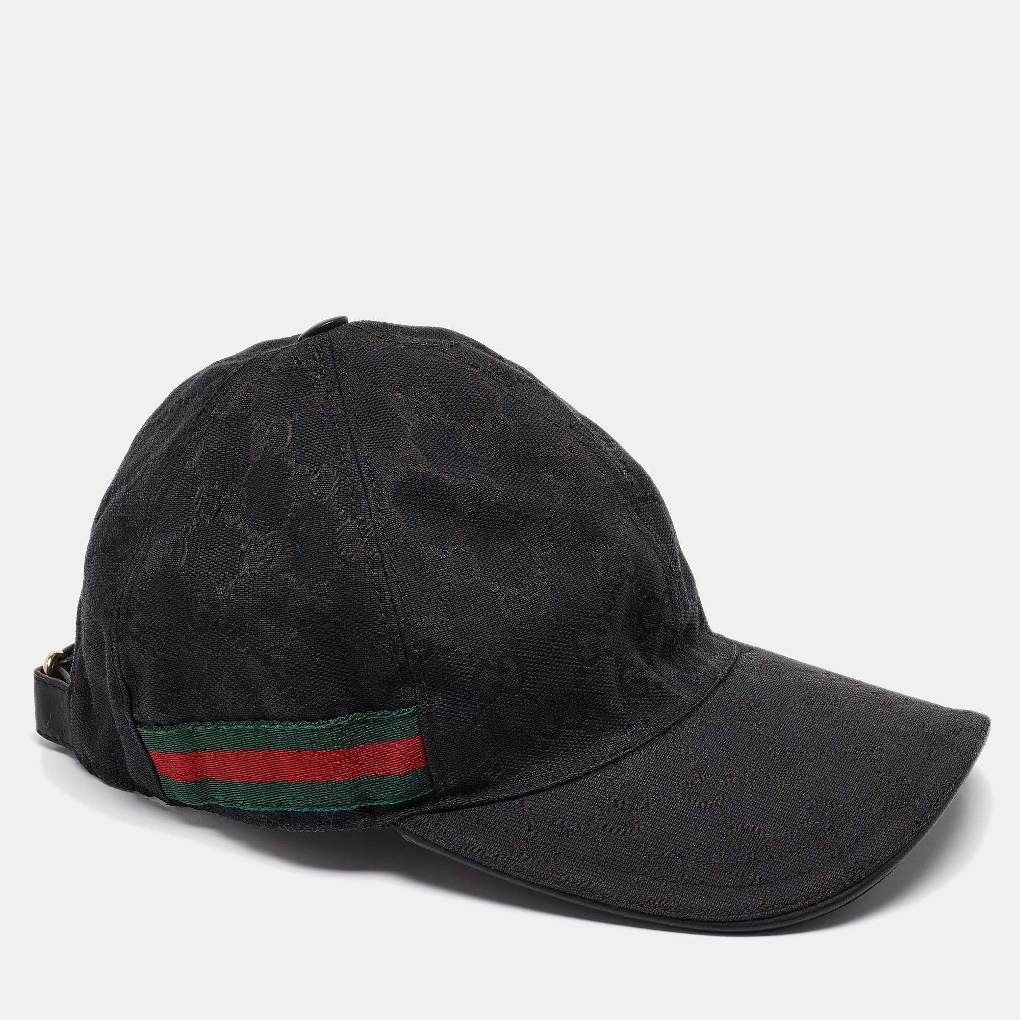 

Gucci Black Original GG Canvas With Web Baseball Cap