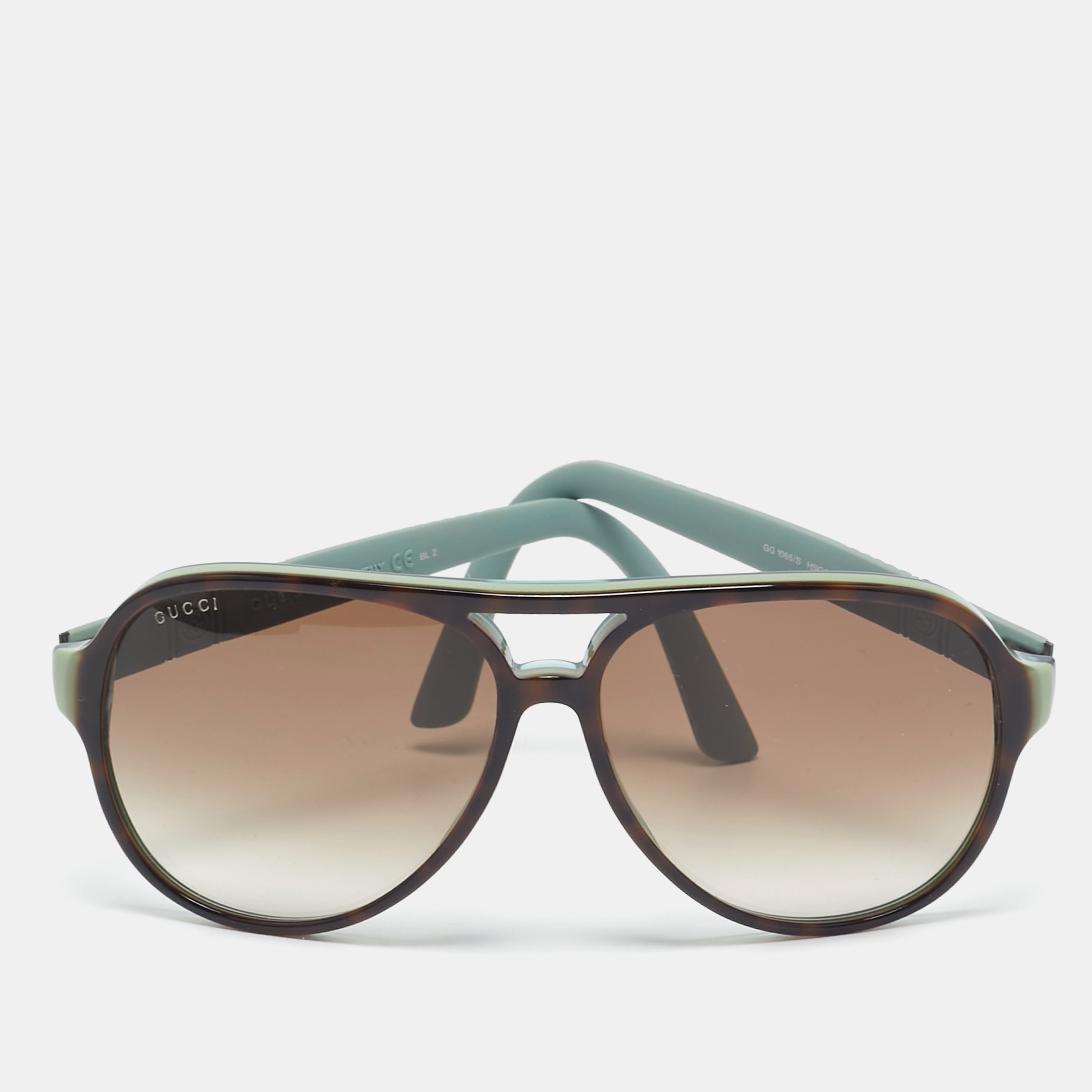 

Gucci Brown/Green Gradient GG 1065/S Aviator Sunglasses