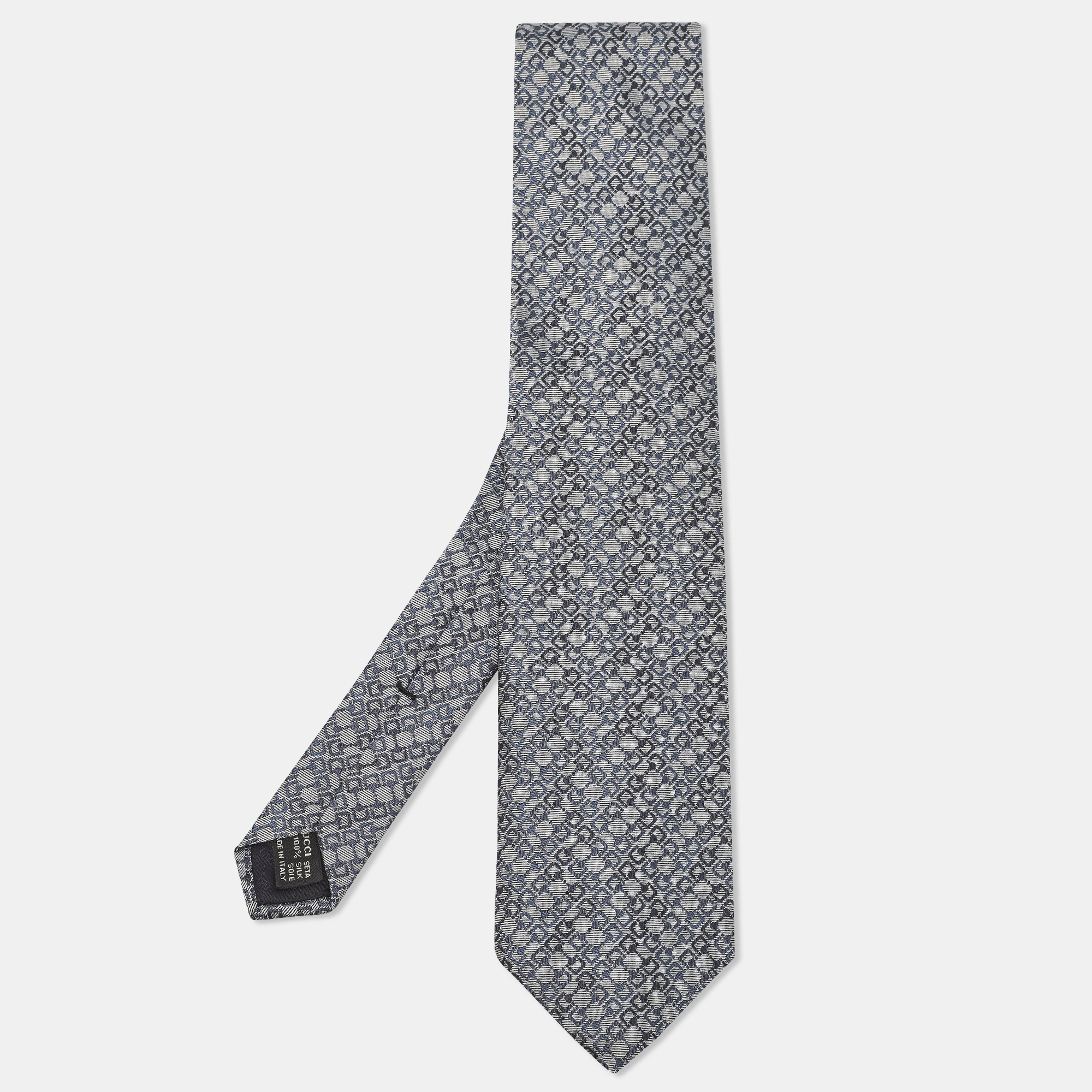 

Gucci Blue Patterned Silk Standard Tie