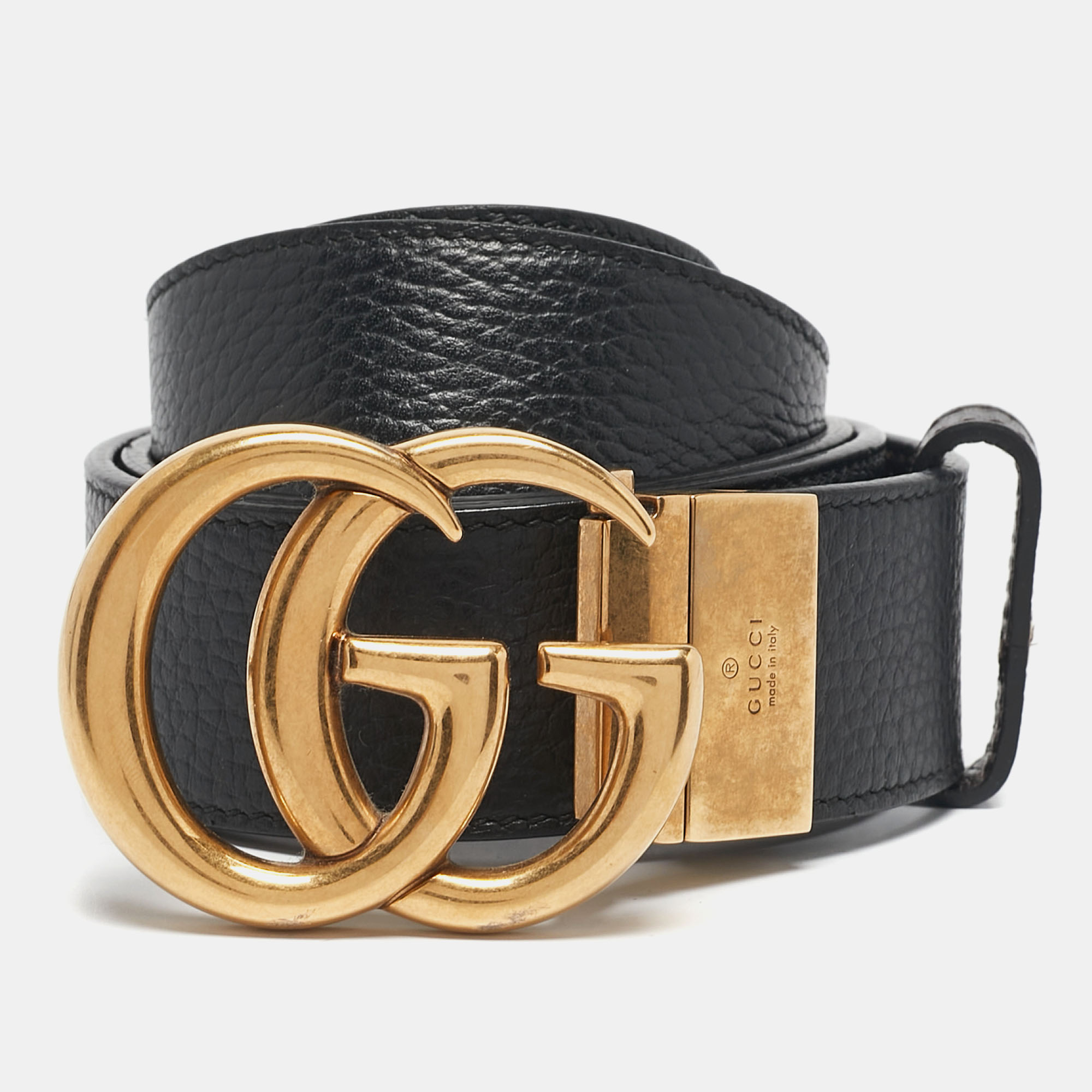 

Gucci Black/Brown Leather GG Marmont Reversible Belt