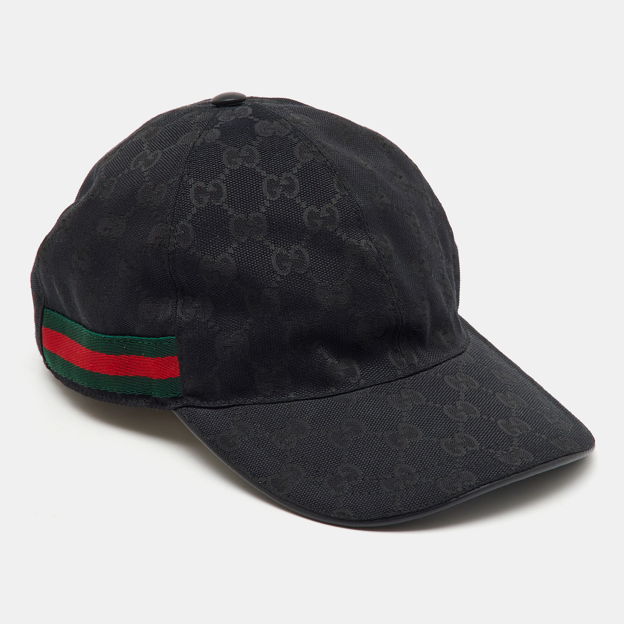 

Gucci Black GG Monogram Web Canvas Baseball Cap