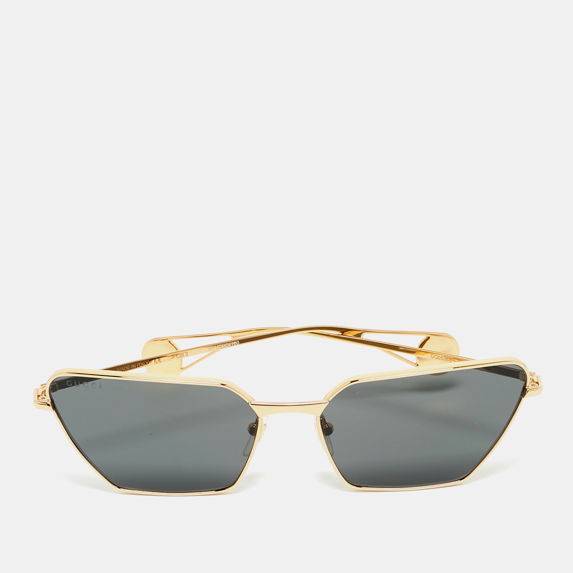 

Gucci Black/Gold Tone GG0538S Rectangular Sunglasses