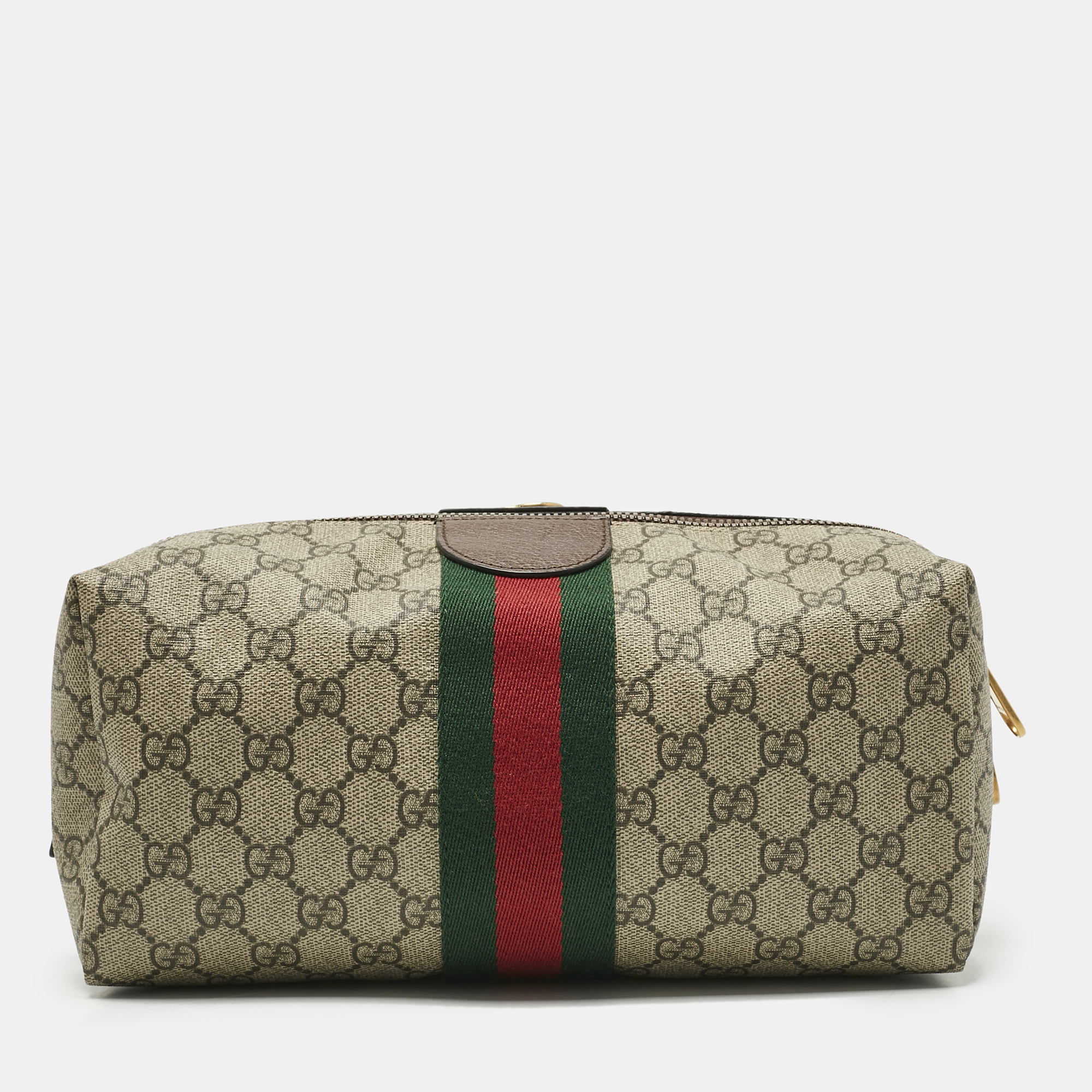 

Gucci Beige/Brown GG Supreme Canvas and Leather Medium Savoy Toiletry Case
