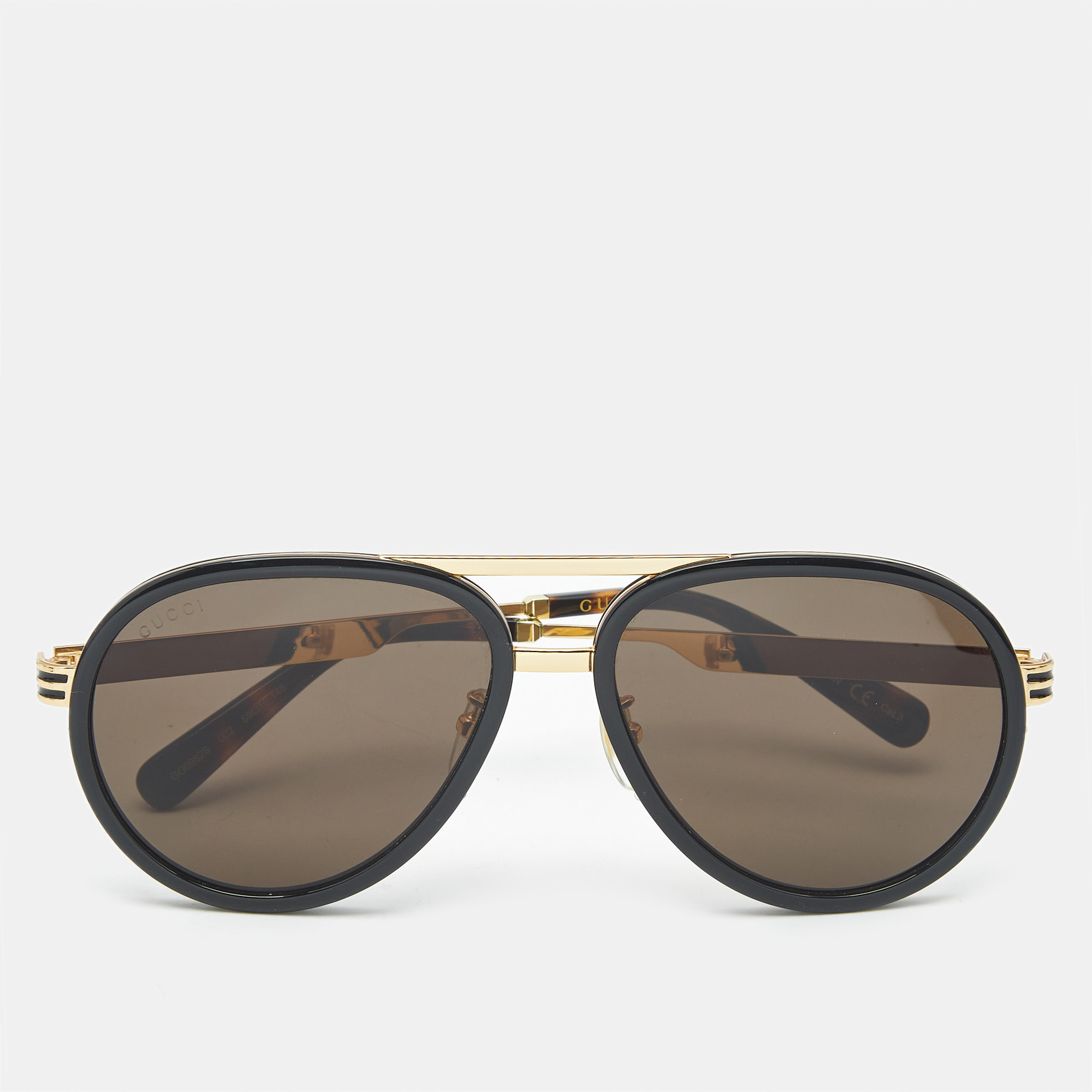 

Gucci Black/Gold GG0982S Aviator Sunglasses