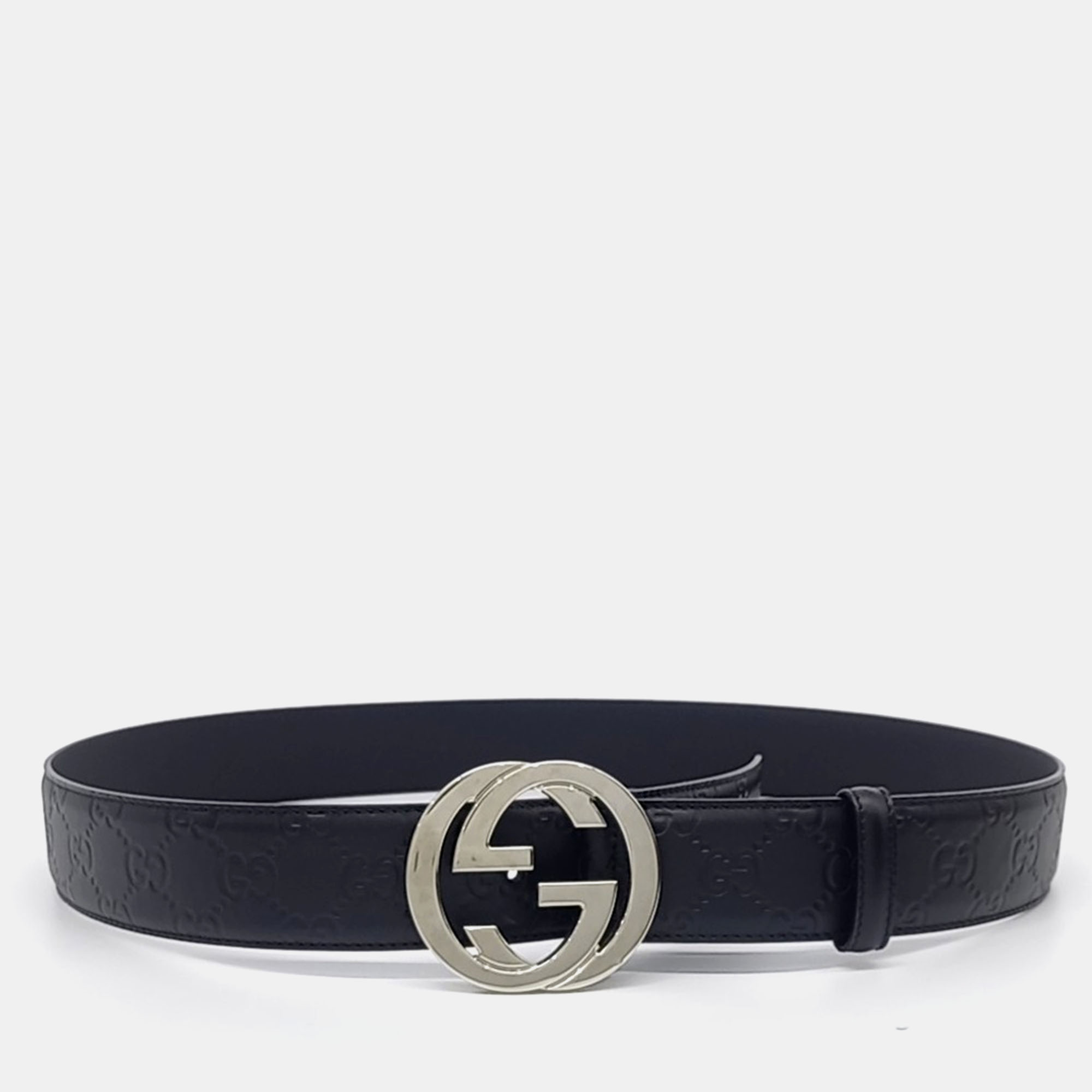 

Gucci Simaline Black Leather Belt