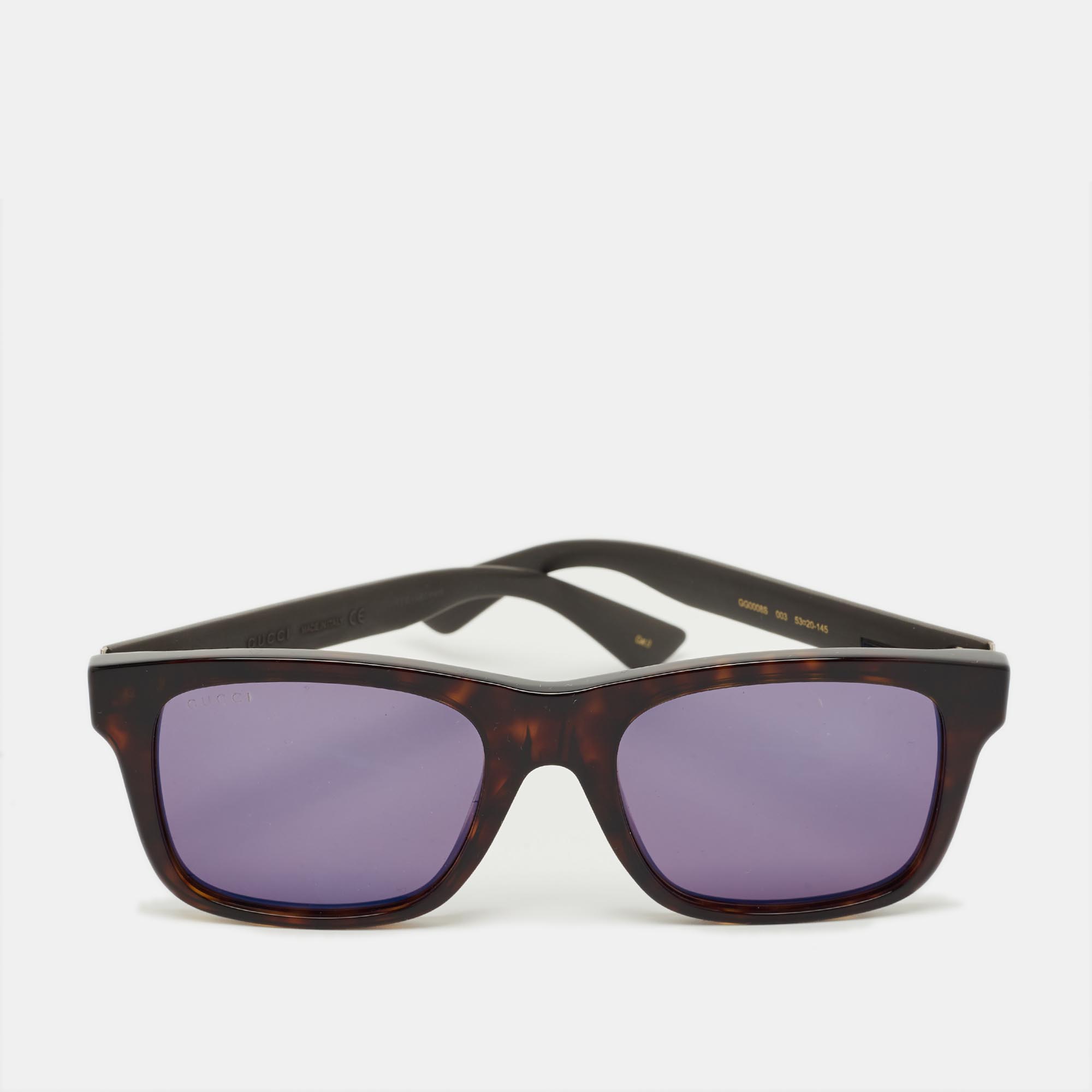 

Gucci Tortoise Brown/Grey GG0008S Wayfarer Sunglasses