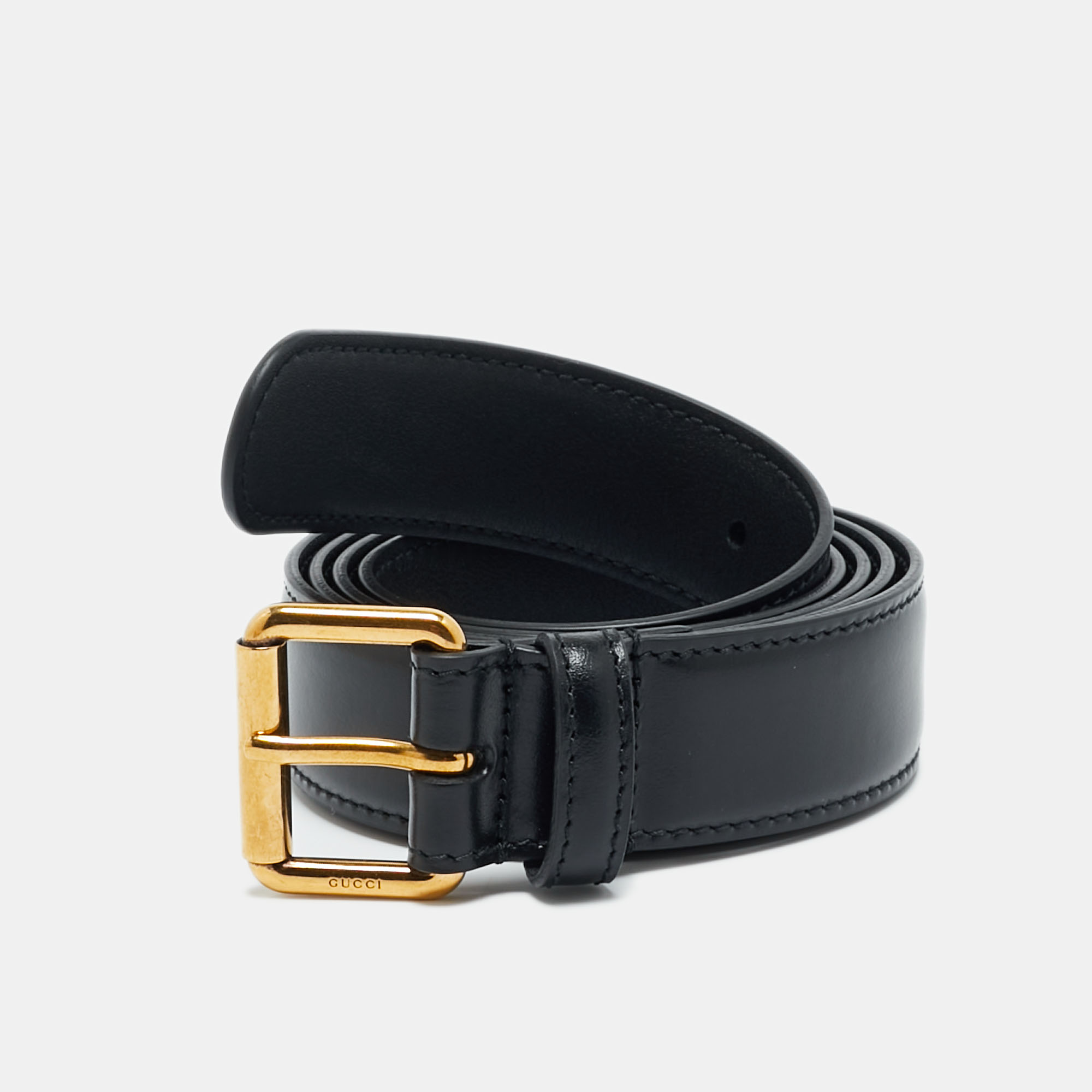 

Gucci Buckle  Belt Black Leather