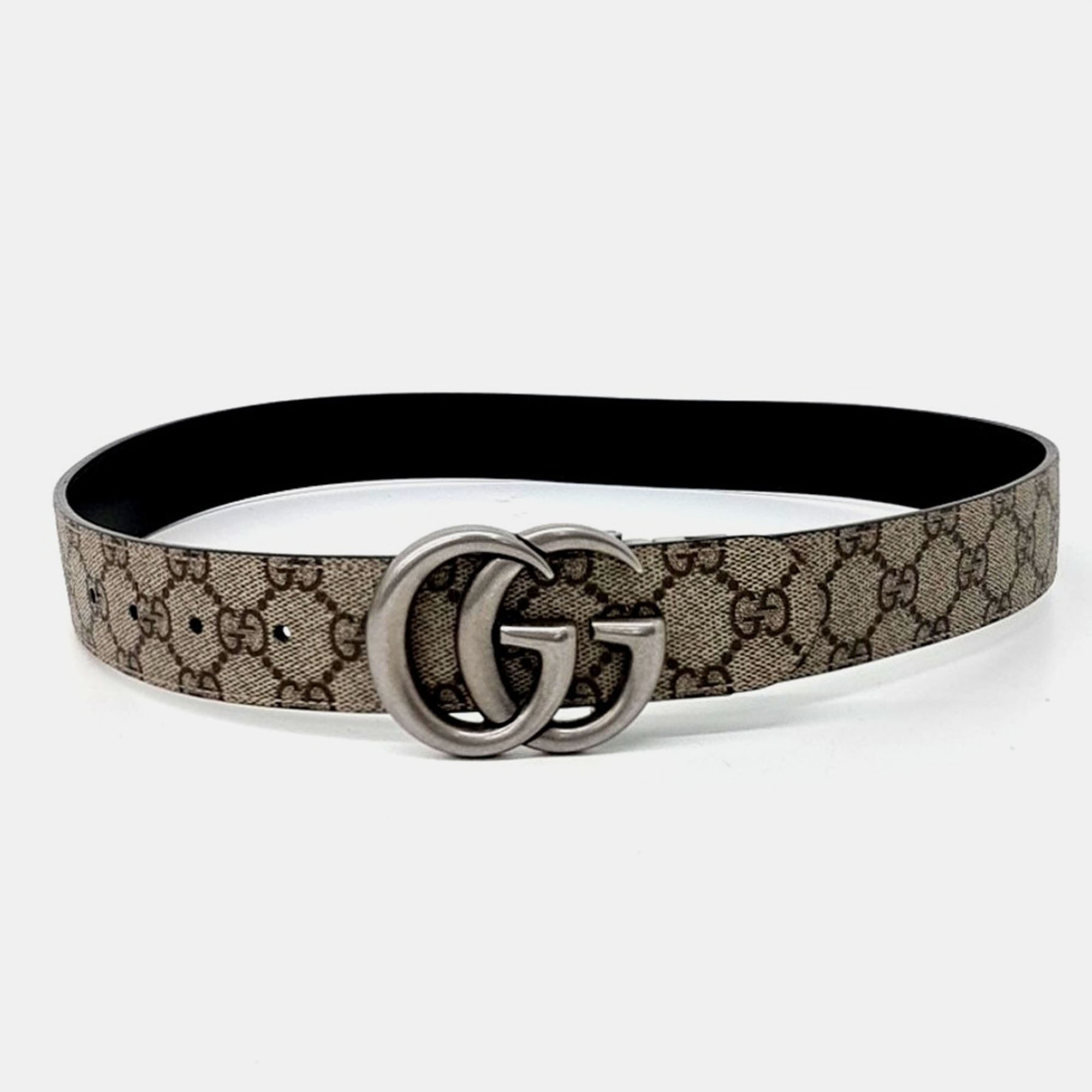 

Gucci Double G Buckle Reversible Belt, Beige