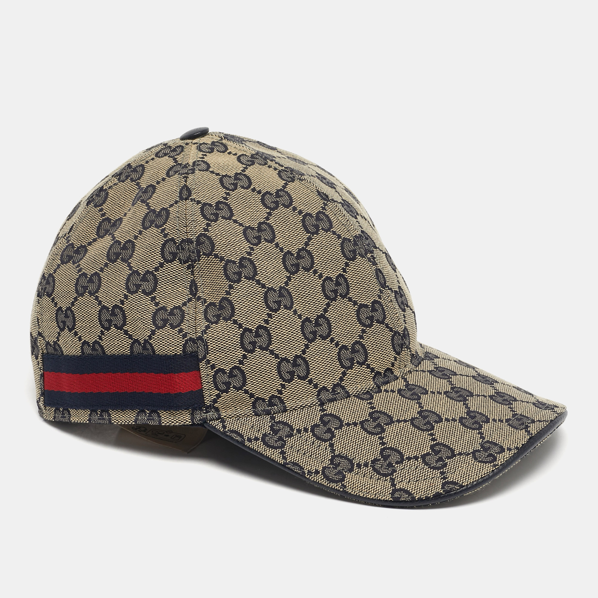 

Gucci Beige/Blue Original GG Canvas Web Detail Baseball Cap