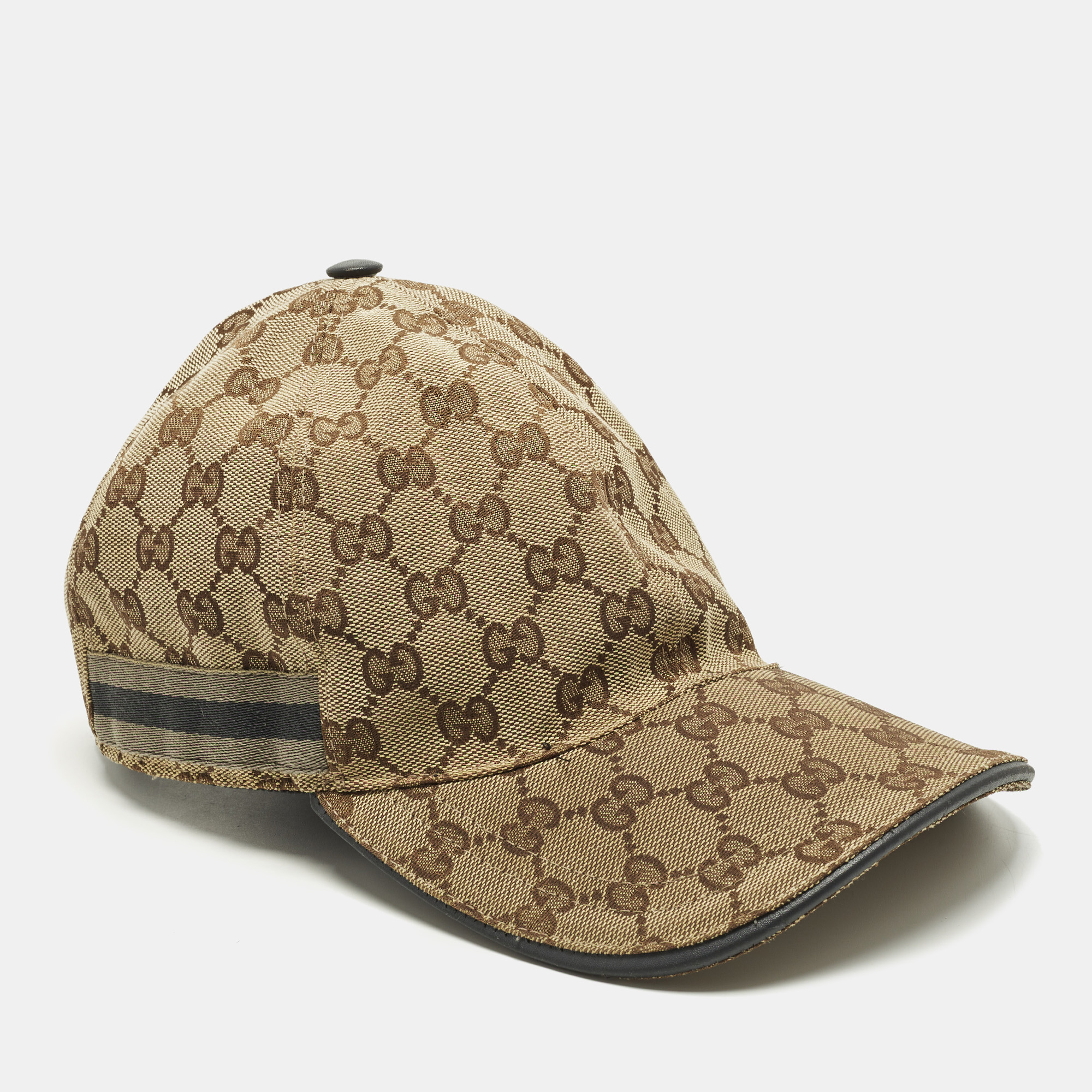 

Gucci Beige GG Supreme Canvas Baseball Cap, Brown
